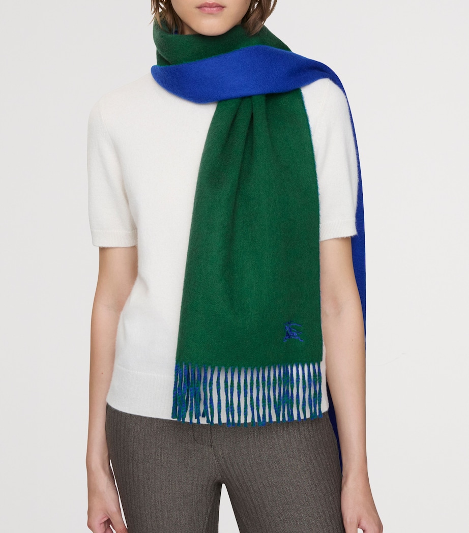 Cashmere Reversible EKD Scarf DARK FERN GREEN/KNIG Image 6
