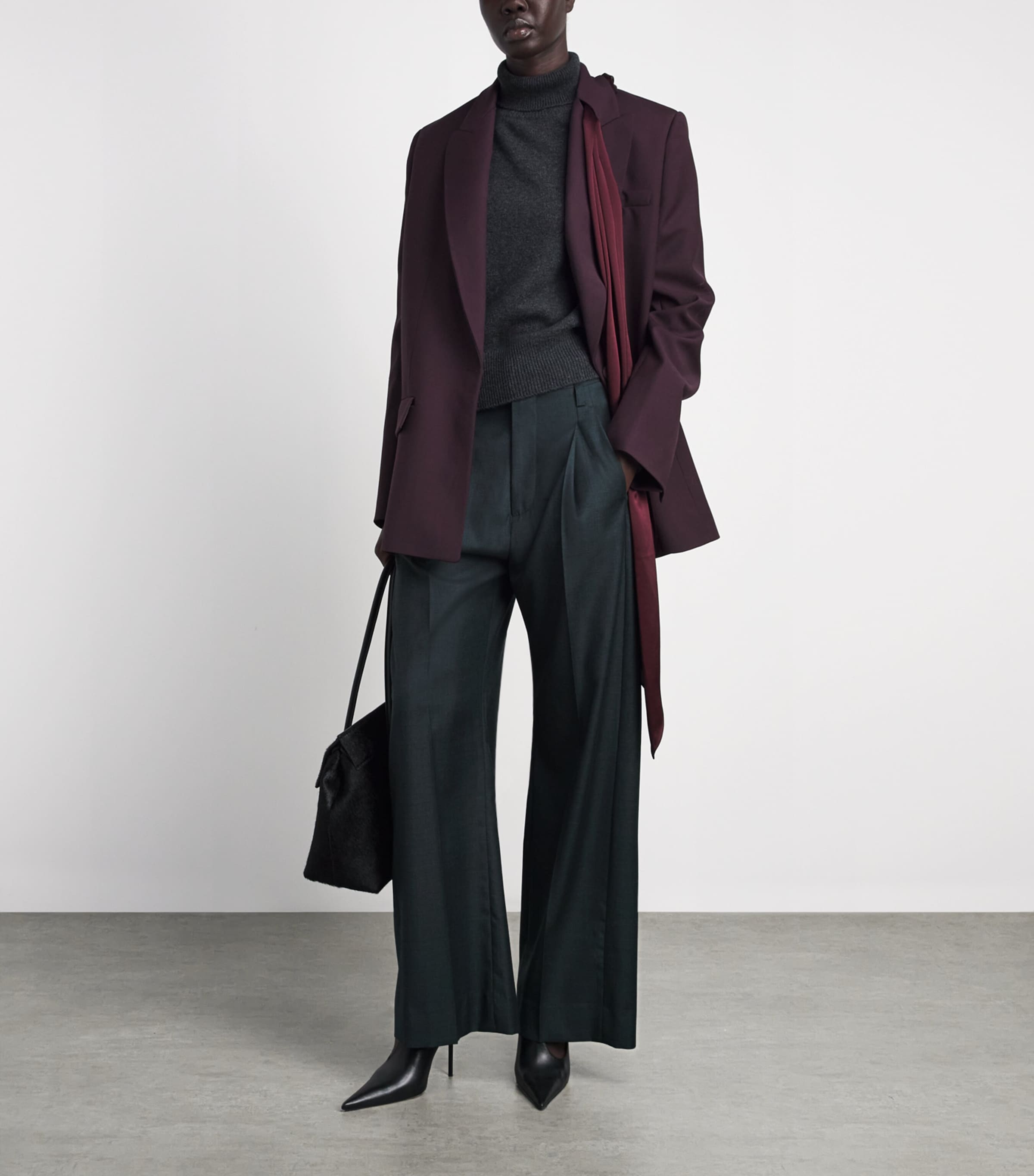 Victoria Beckham Womens Virgin Wool Ethel Trousers Green Image 2