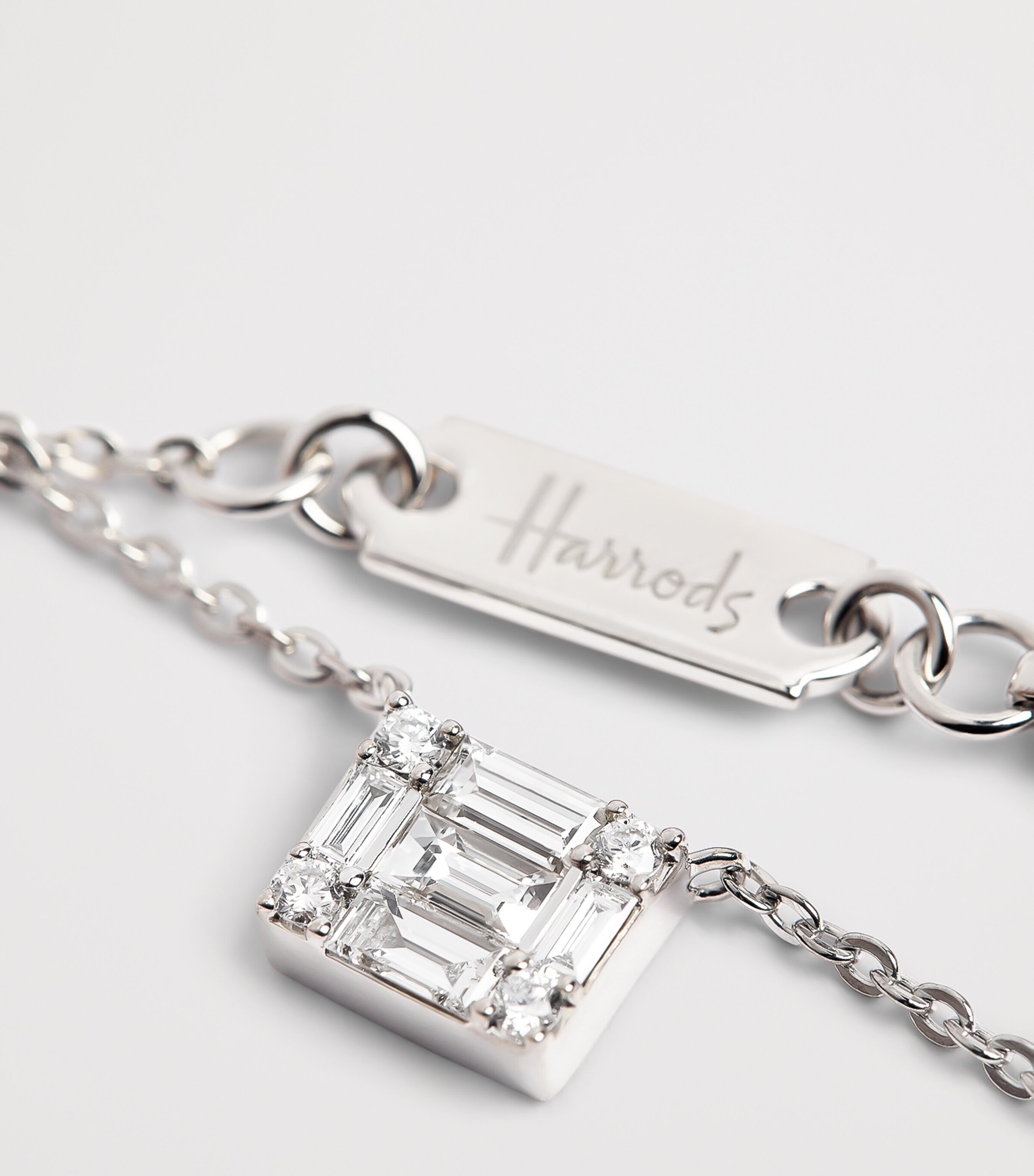 White Gold and Diamond Square Illusion Necklace (0.40ct) WHITE GOLD Image 6