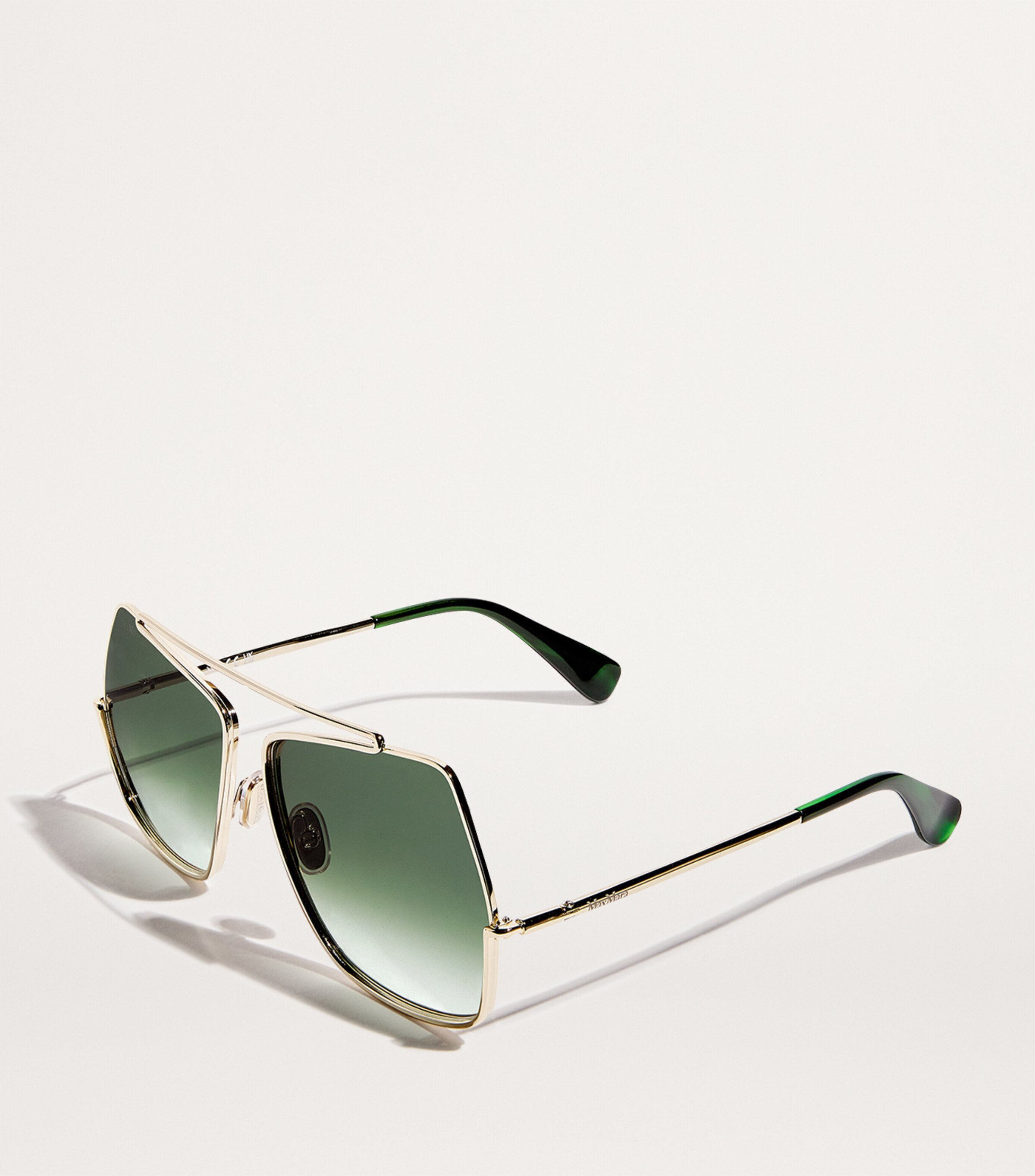 NEW Max Mara MM0102 Petite Elsa Sunglasses Gold Green Max Mara Elsa Petite Oversized Sunglasses in Green | Lyst main image 3