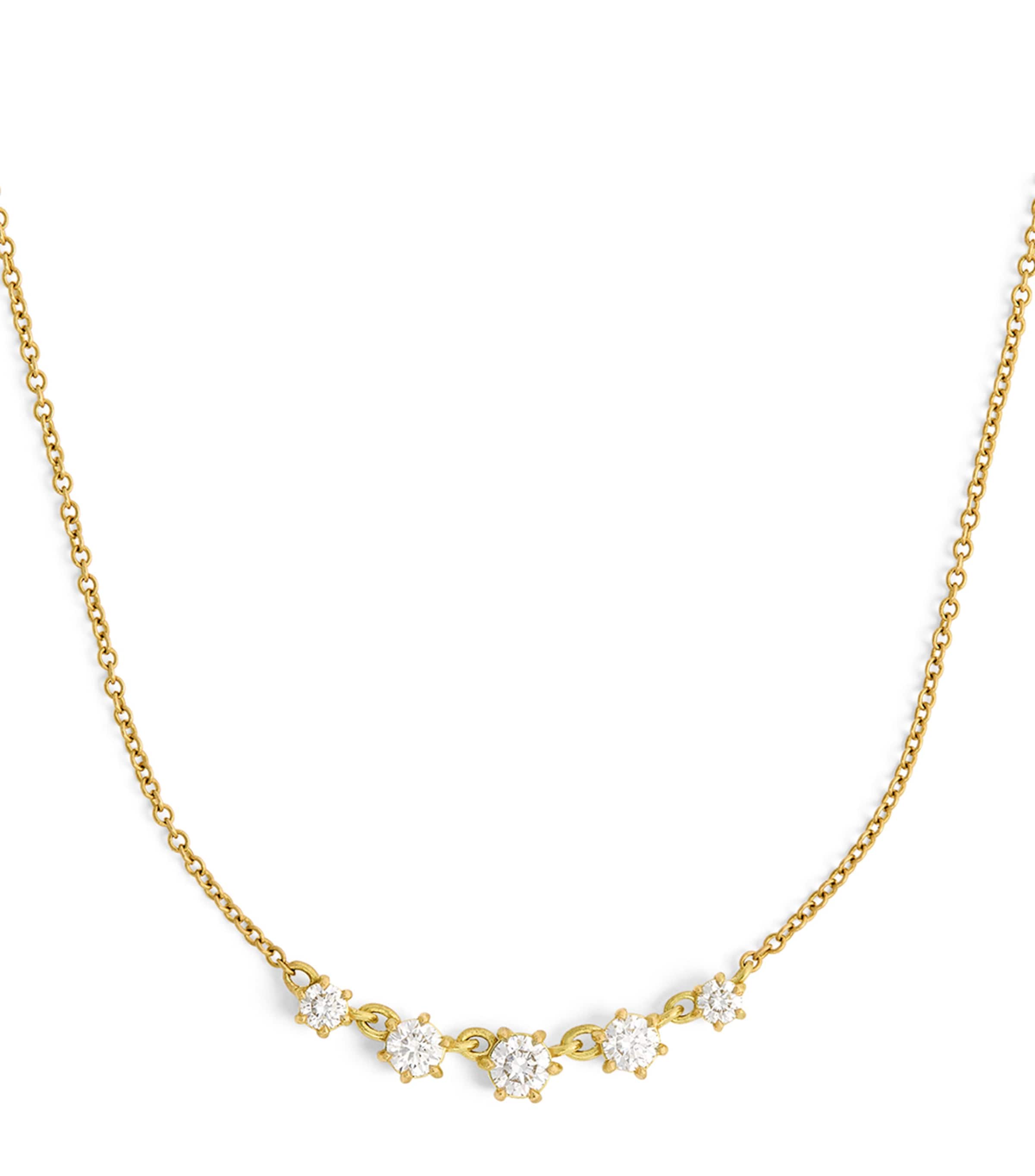Mini Yellow Gold and Diamond Penelope Necklace YELLOW GOLD Image 1