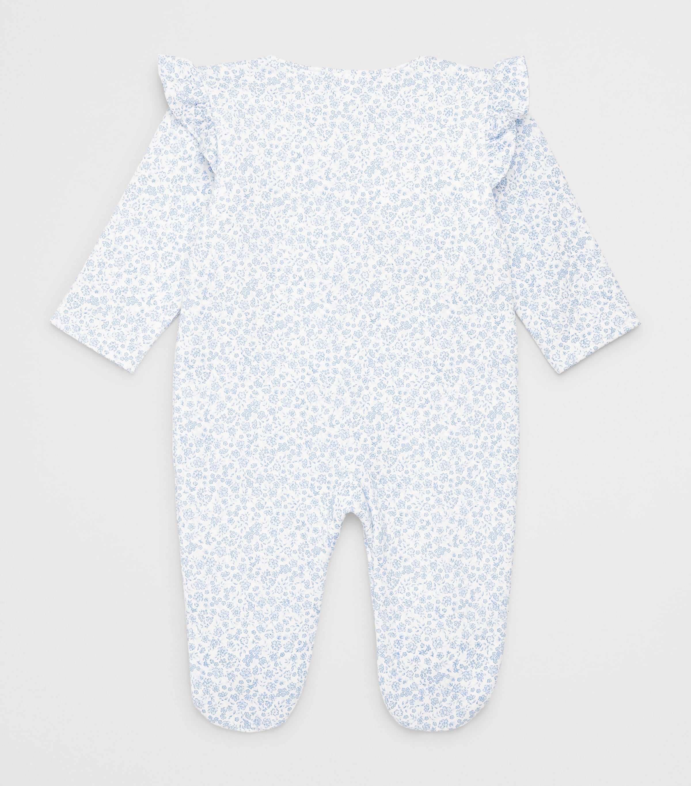 Kissy Kissy Pima Cotton Floral All-in-One (0-9 Months) Light Blue Image 2