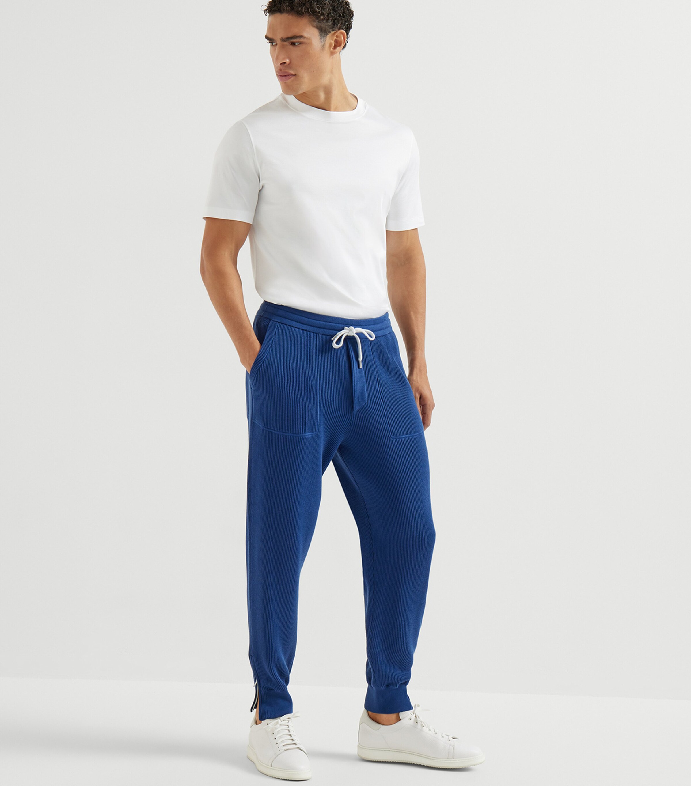Brunello Cucinelli Mens Cotton Knitted Straight Sweatpants Image 4