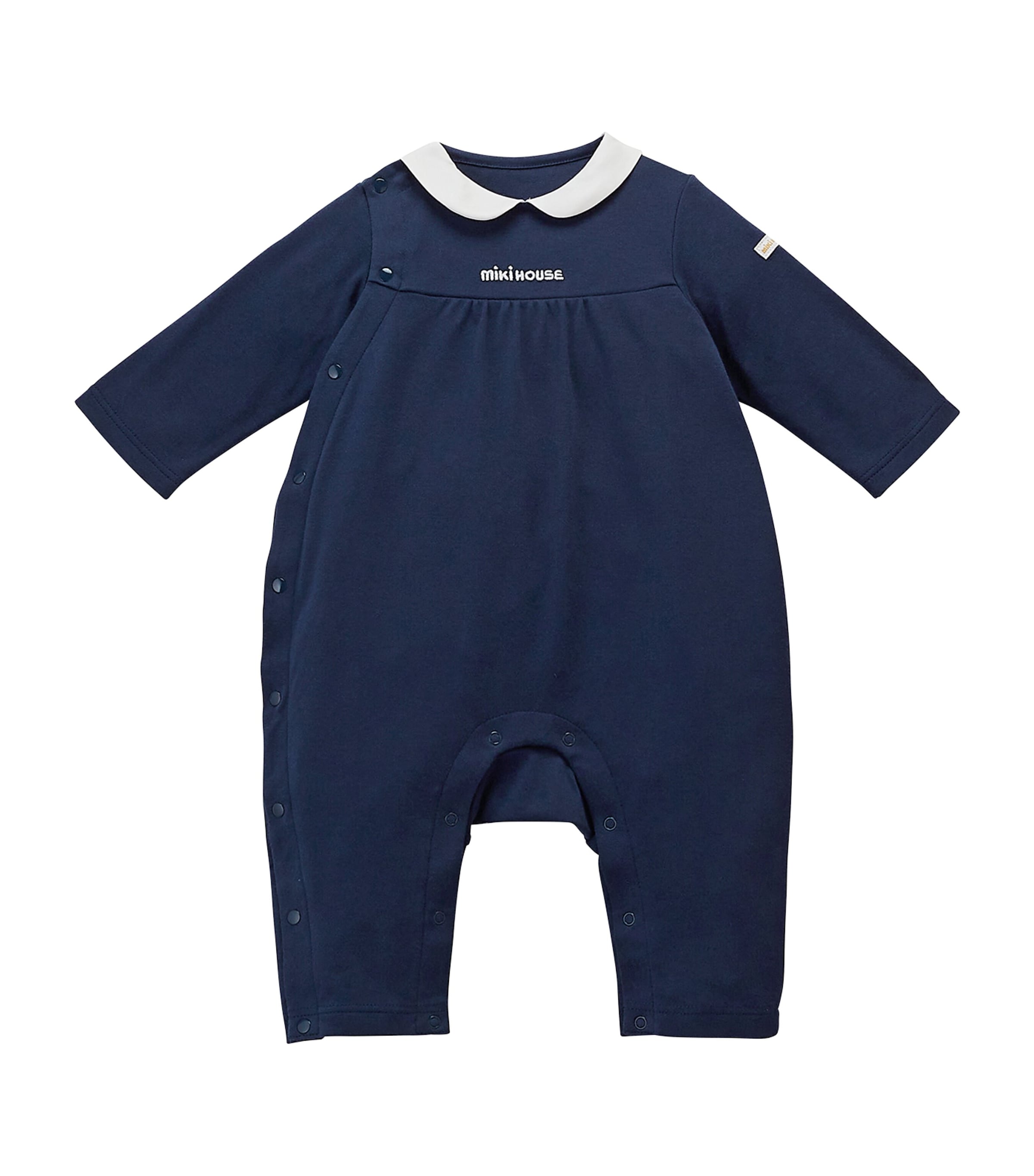 Miki House Cotton Playsuit In Navy