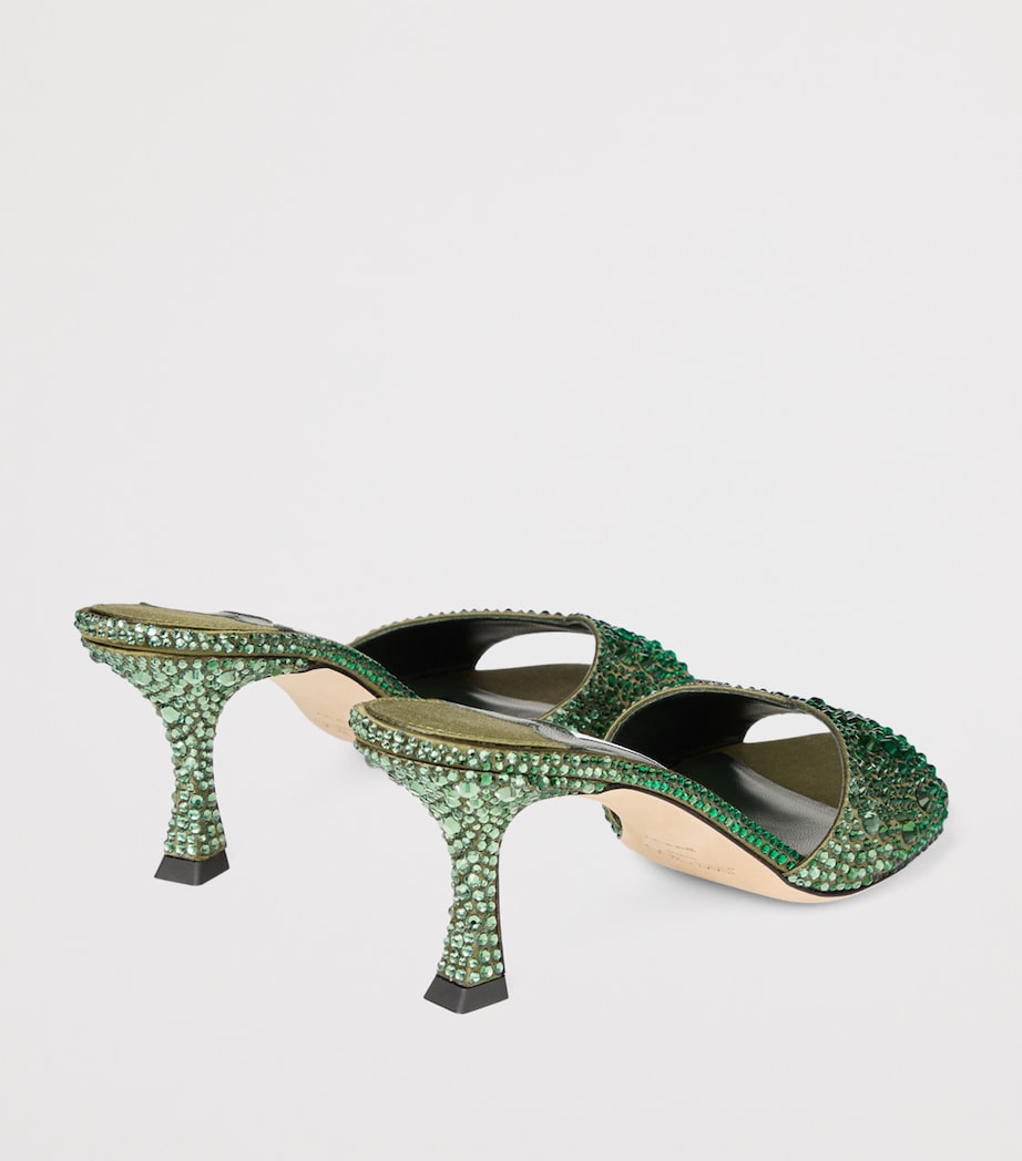 Skye 70 Embellished Satin Sandals BRITISH GREEN MIX Image 4