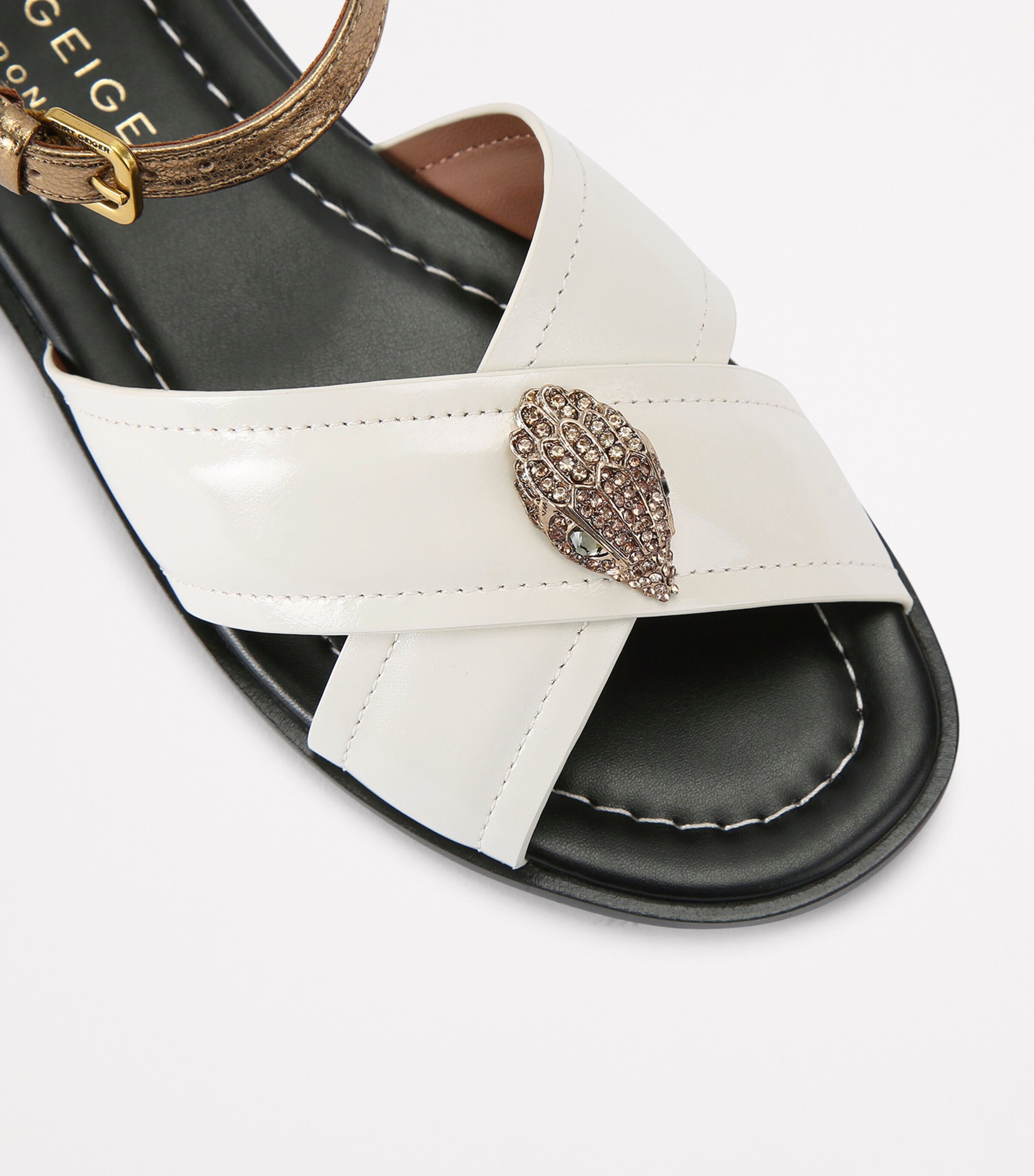Kurt Geiger London Leather Orson Sandals Bone/comb Image 3