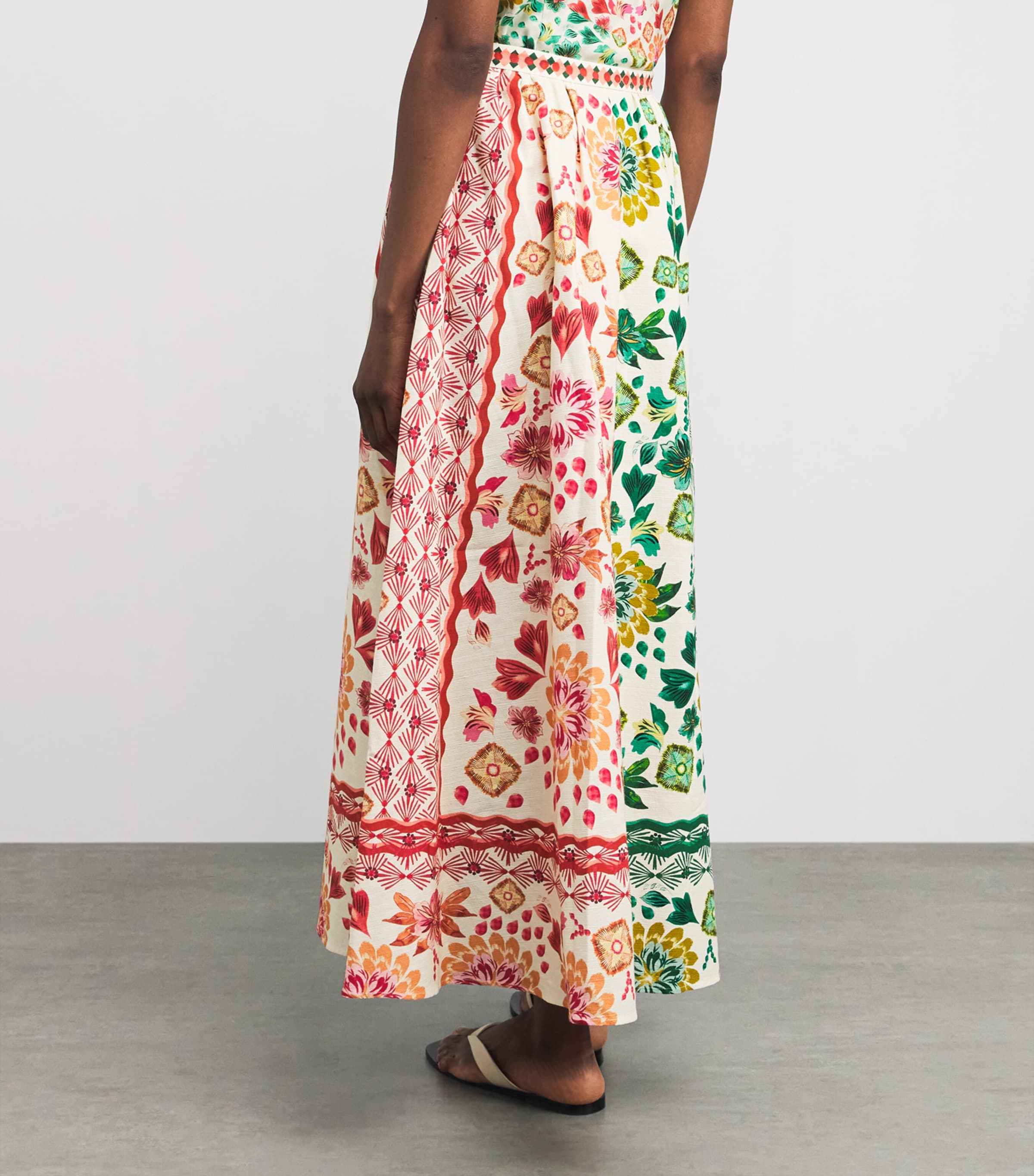Saloni Womens Cotton Floral Judi B Maxi Skirt Sunrise Gm Plmt Image 5