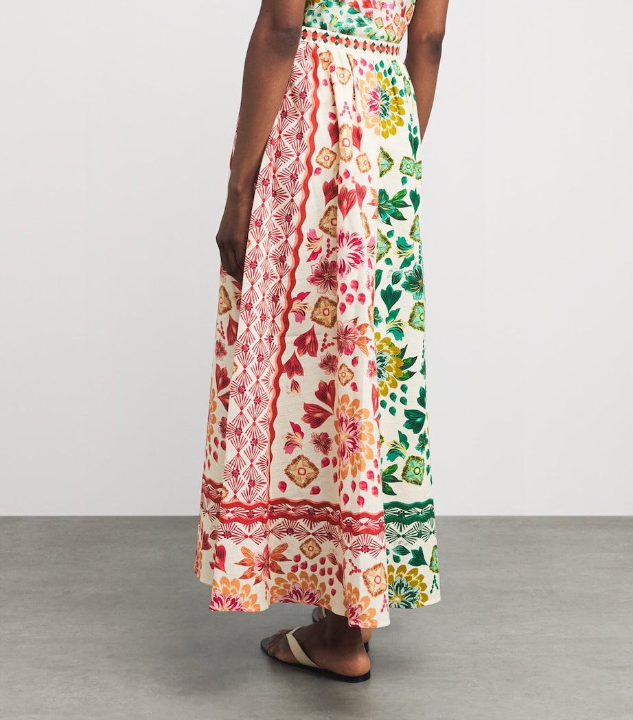 Saloni Womens Cotton Floral Judi B Maxi Skirt Sunrise Gm Plmt Image 5