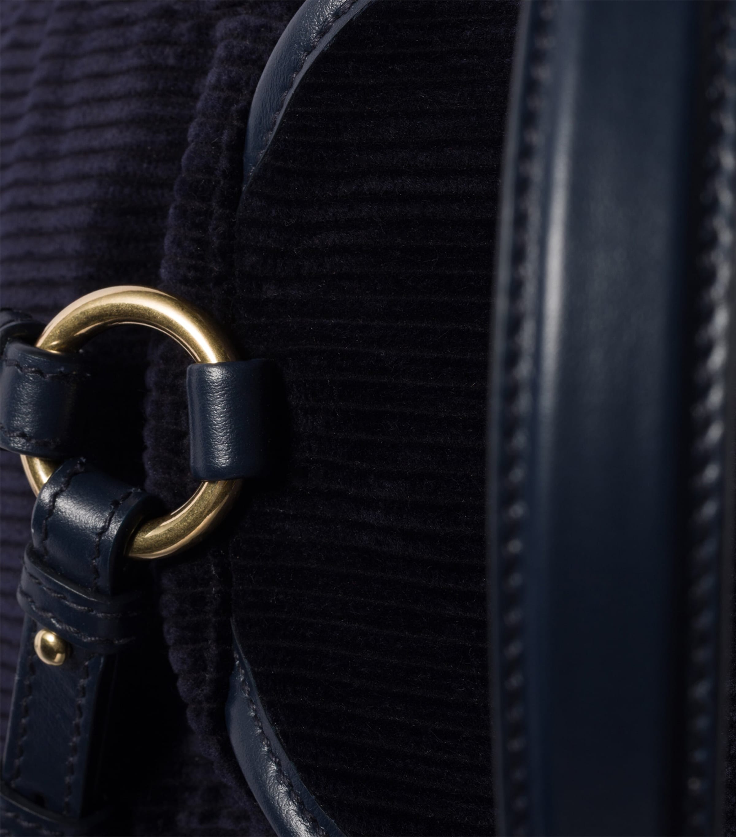 Medium Corduroy Leather-Trim Backpack F0124 Image 6