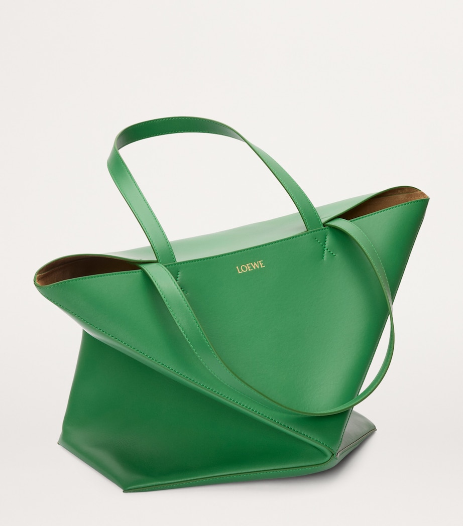 LOEWE Extra Large Leather Puzzle Fold Tote Bag Tropical Green Image 6