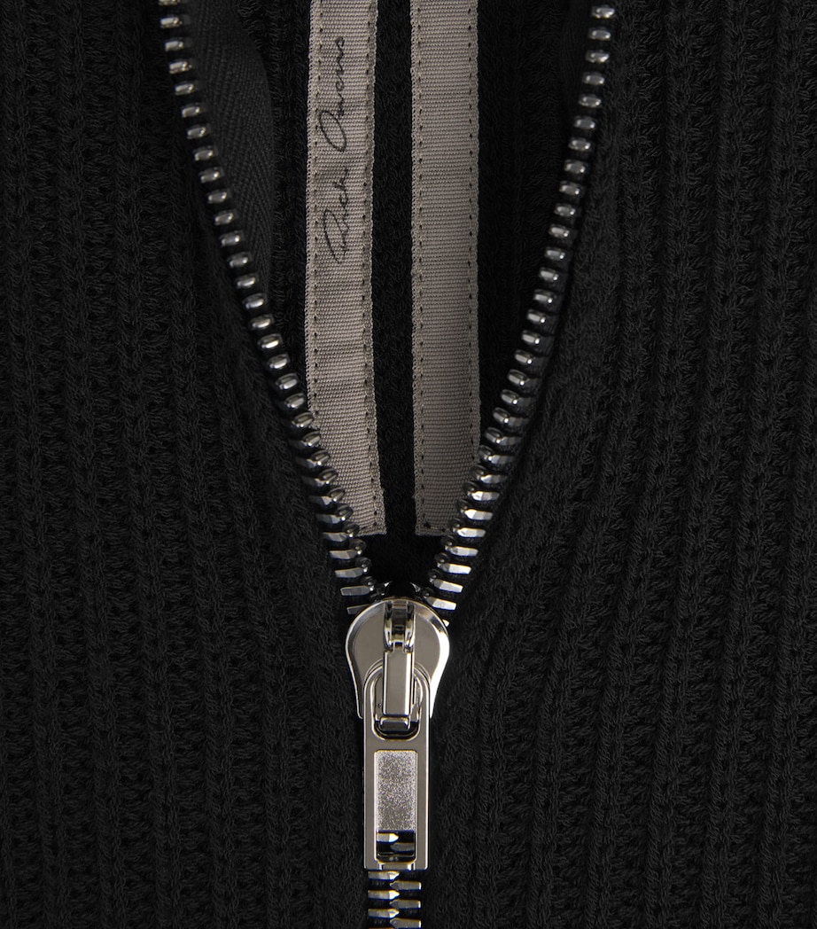 Rick Owens Mens Cashmere Zip-Up Hoodie Black Image 6