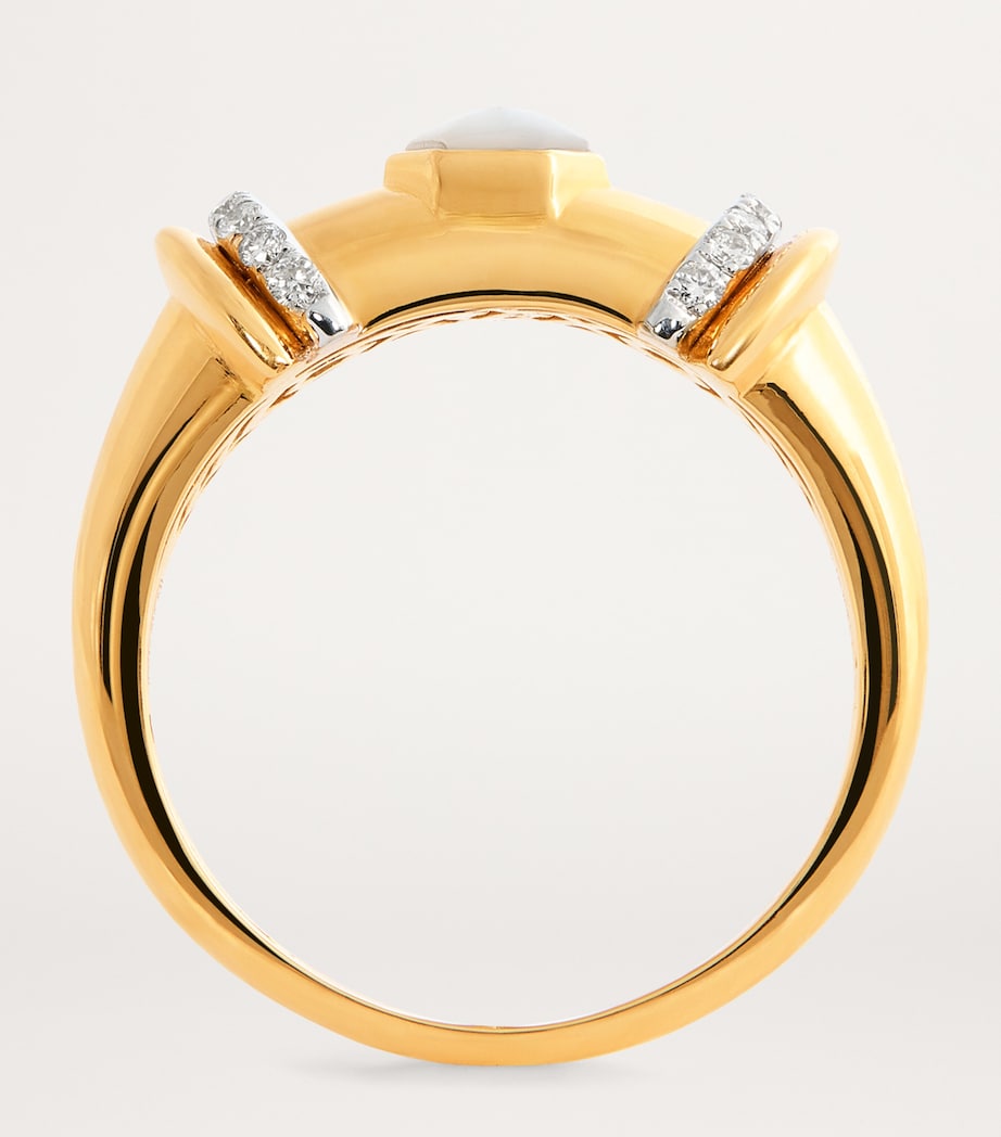 Yellow Gold, Diamond and Mother-of-Pearl Lot N*91 Ring YELLOW GOLD Image 3