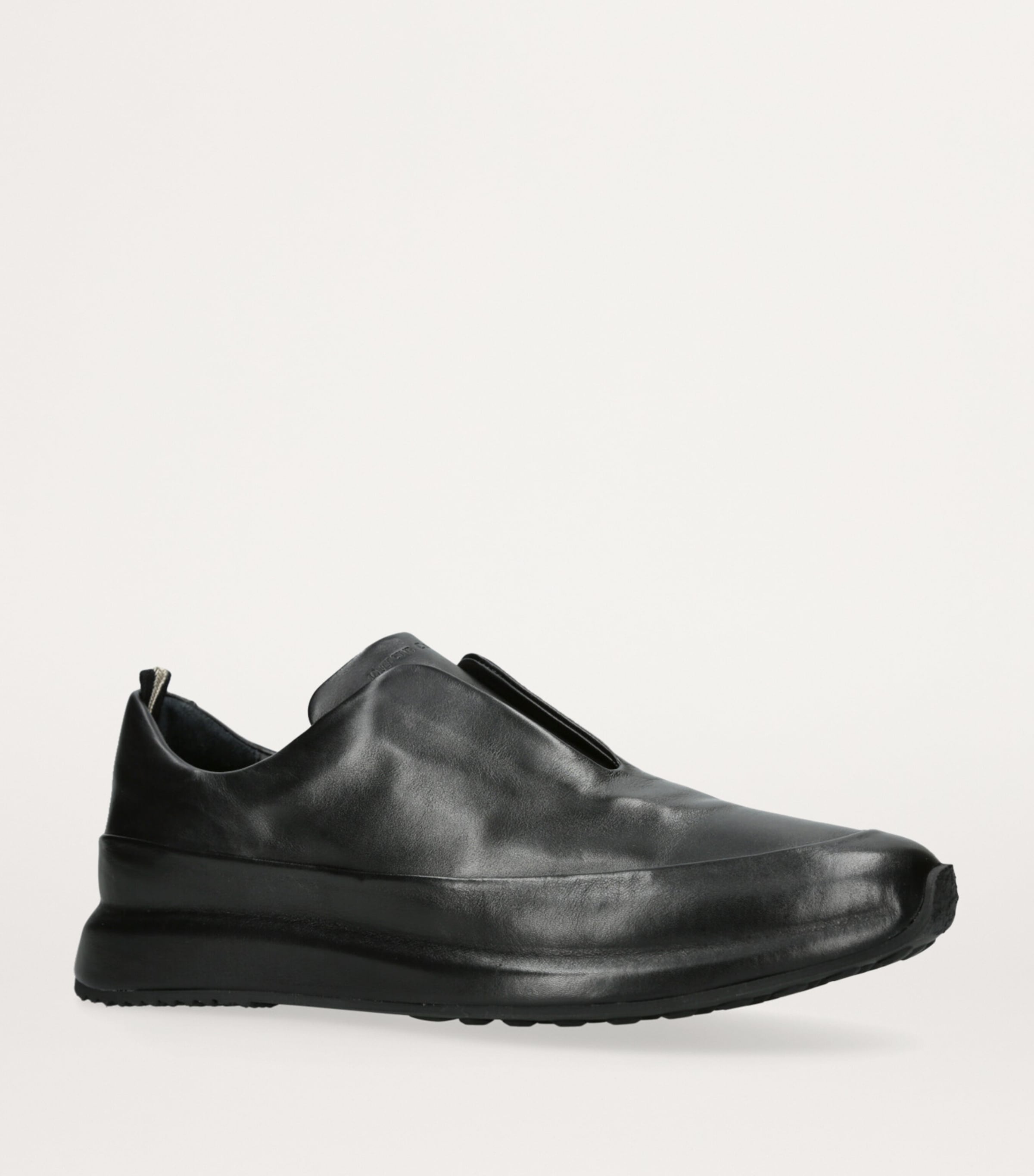 Leather Race Slip-On Sneakers BLACK Image 3