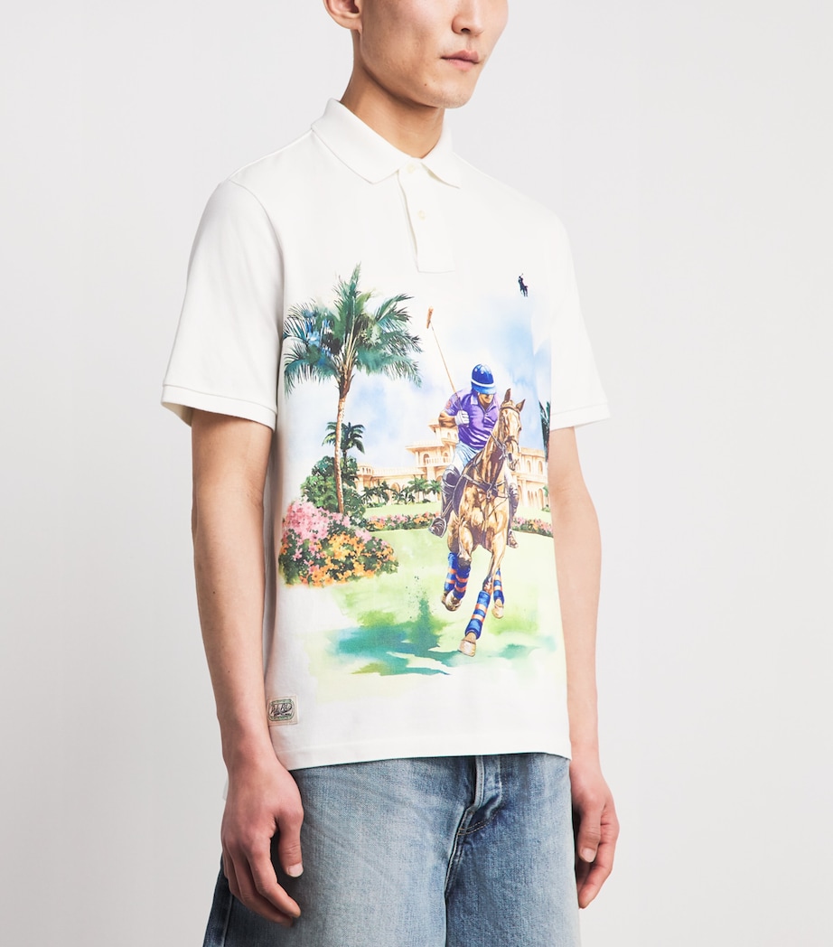 Polo Ralph Lauren Mens Cotton Polo Print Polo Shirt Polosociety Pstr Art Image 4