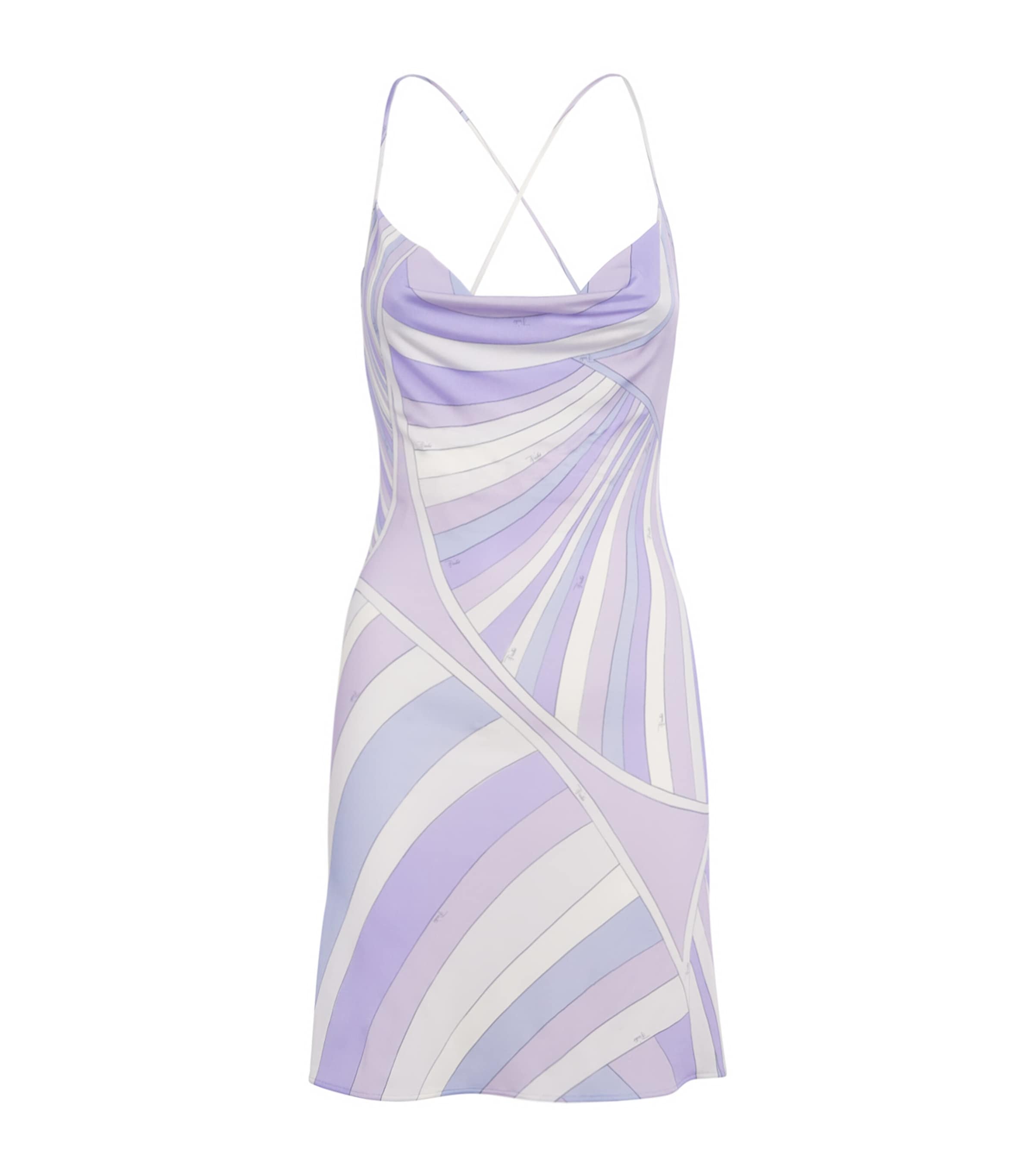 Satin Iride Print Mini Dress 009/LAVANDER Image 1
