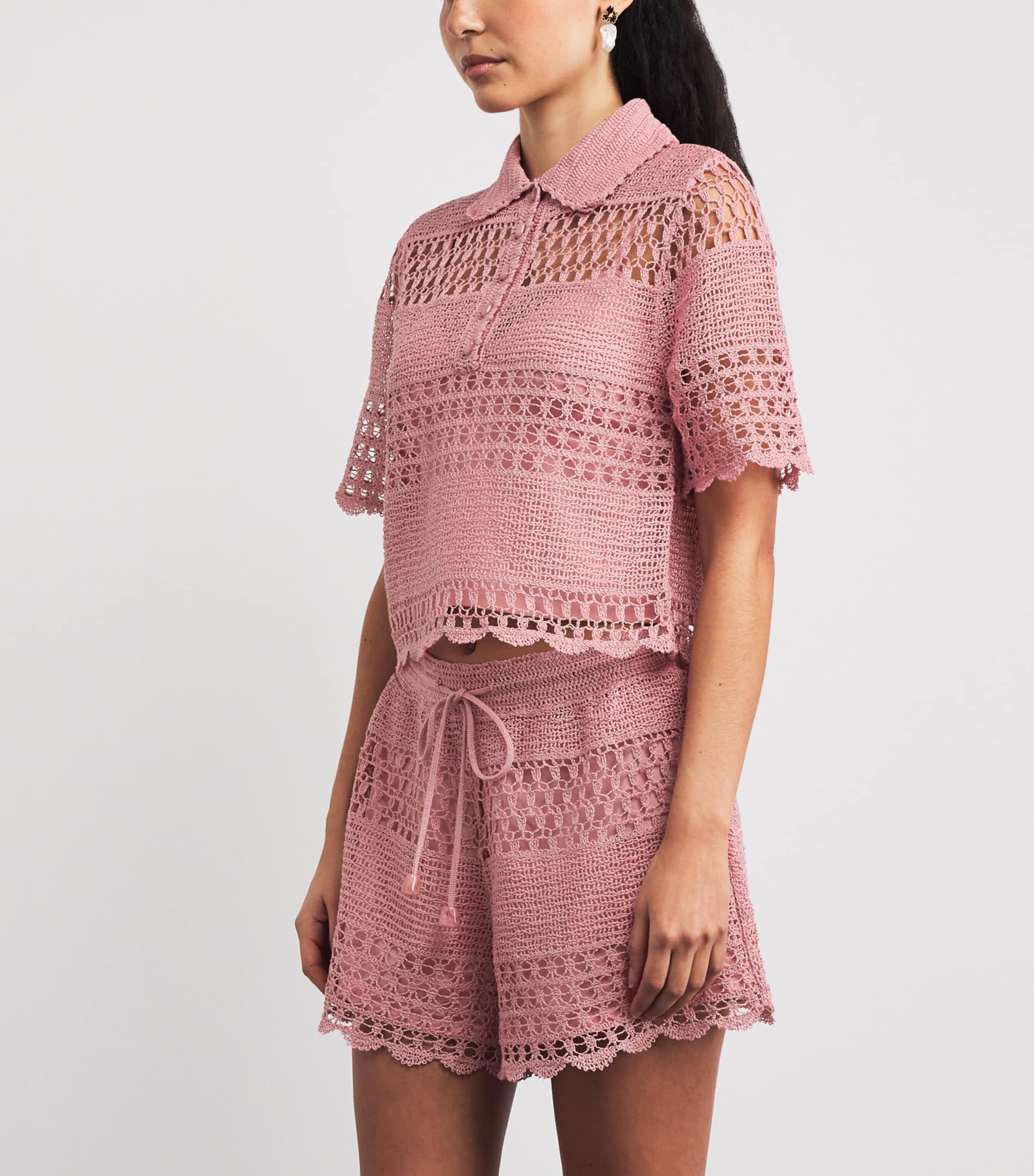 Cotton Crochet Wanderlust Shirt DUSTY PINKDPI Image 3
