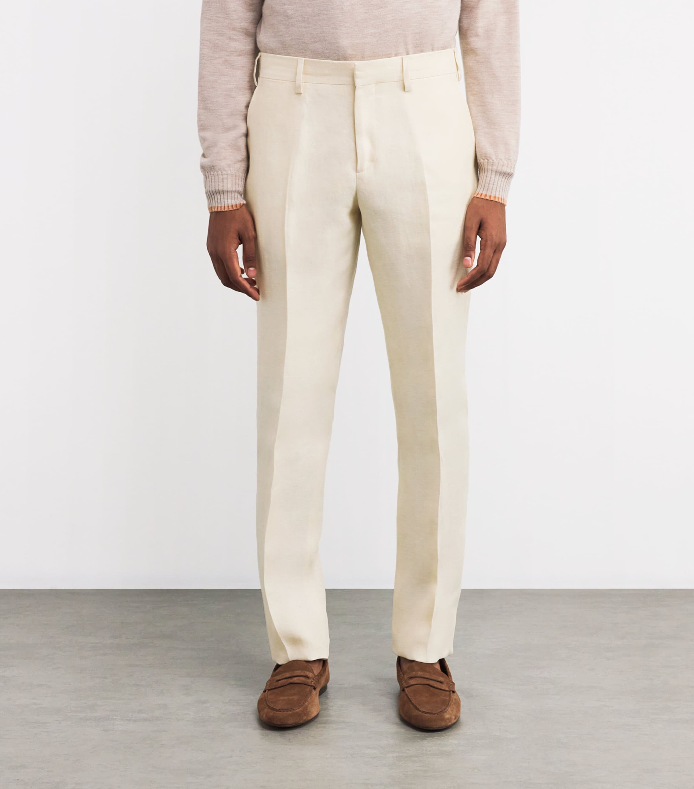 Linen Drop Reg Trousers 120 Image 3