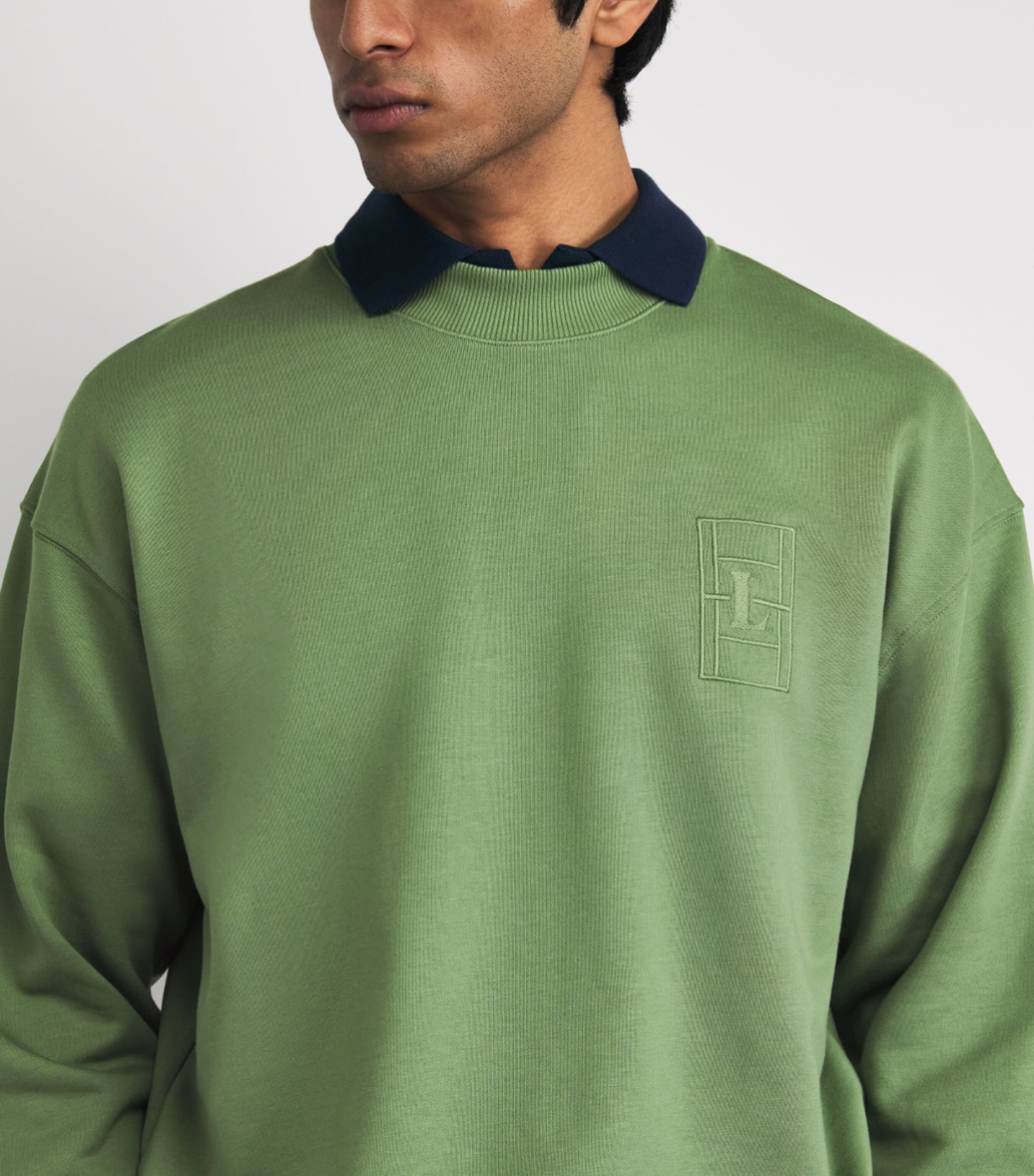 Lacoste Mens Court Logo Sweatshirt Green Image 3