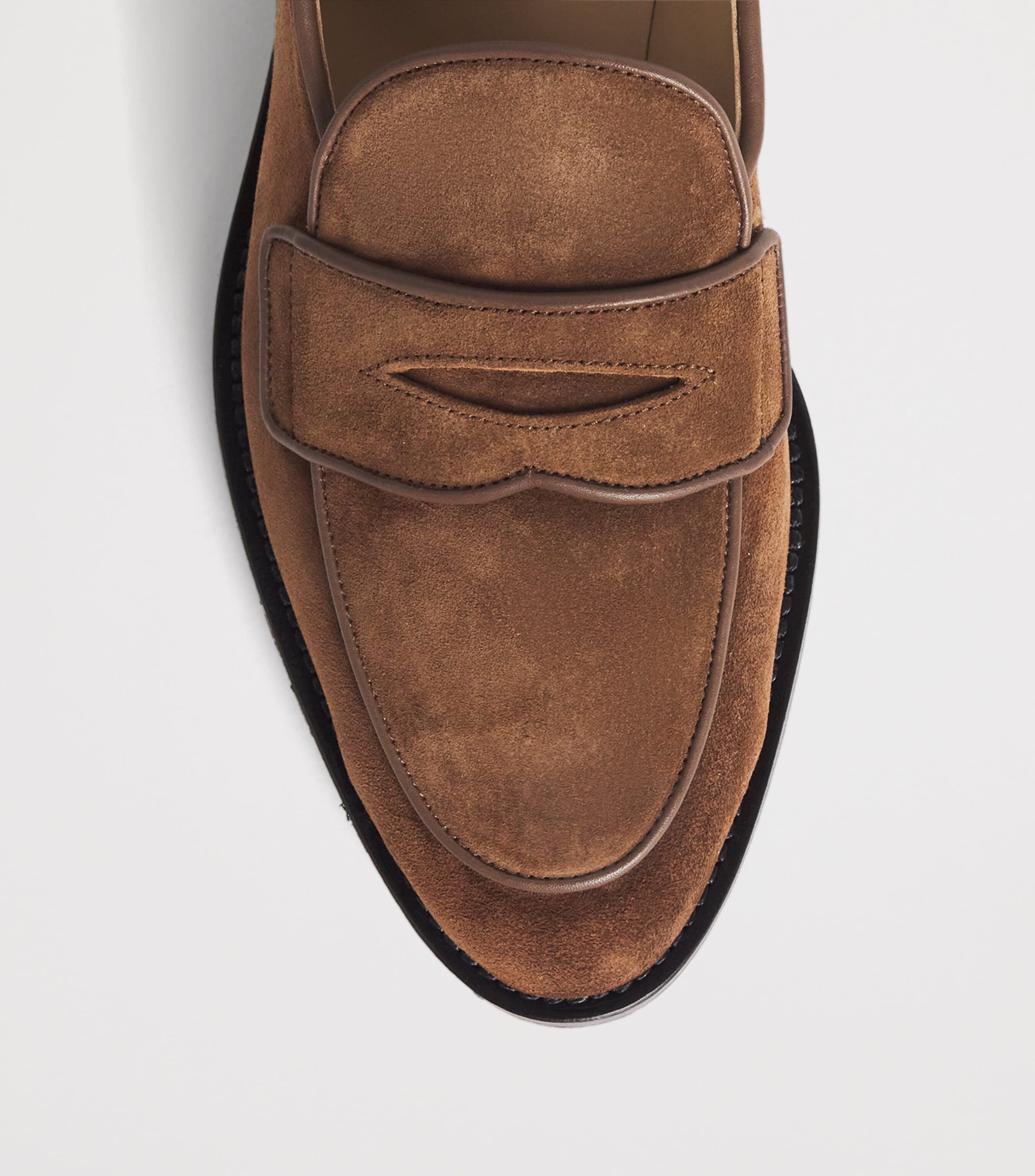 Leather Varsity Penny Loafers DARK BROWN Image 5