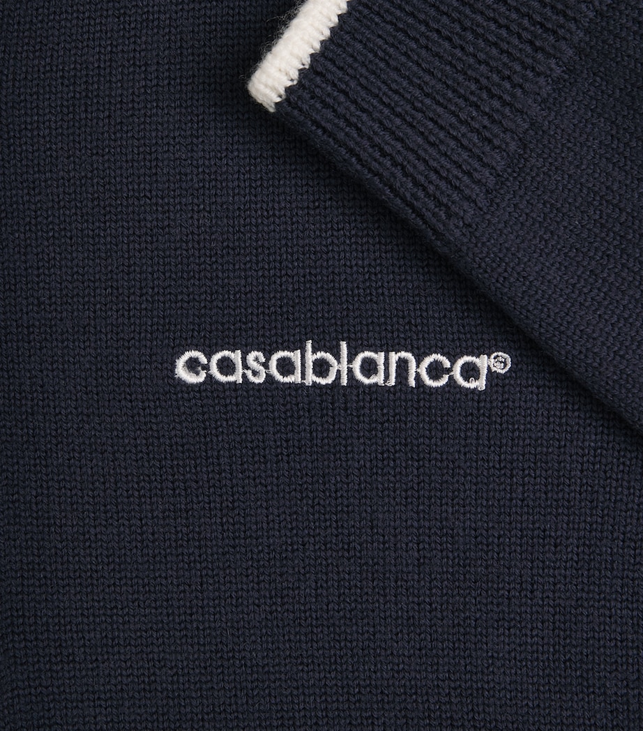 Casablanca Mens Merino Track Jacket Navy Image 6