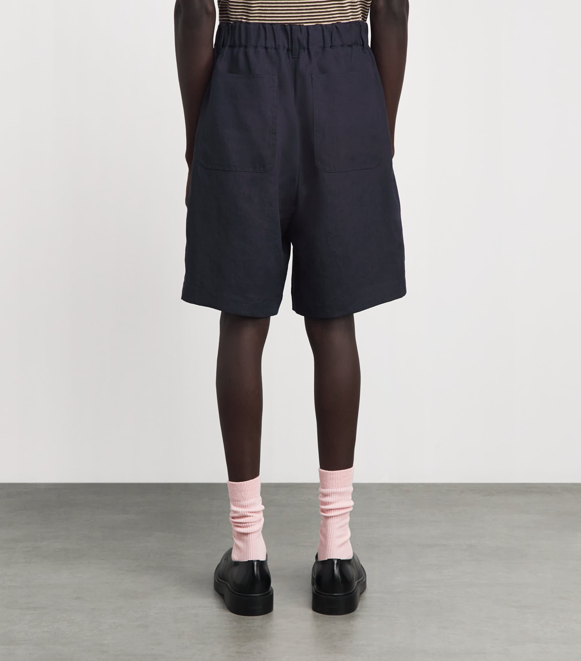 Paul Smith Mens Linen Chino Shorts Dark Navy Image 5