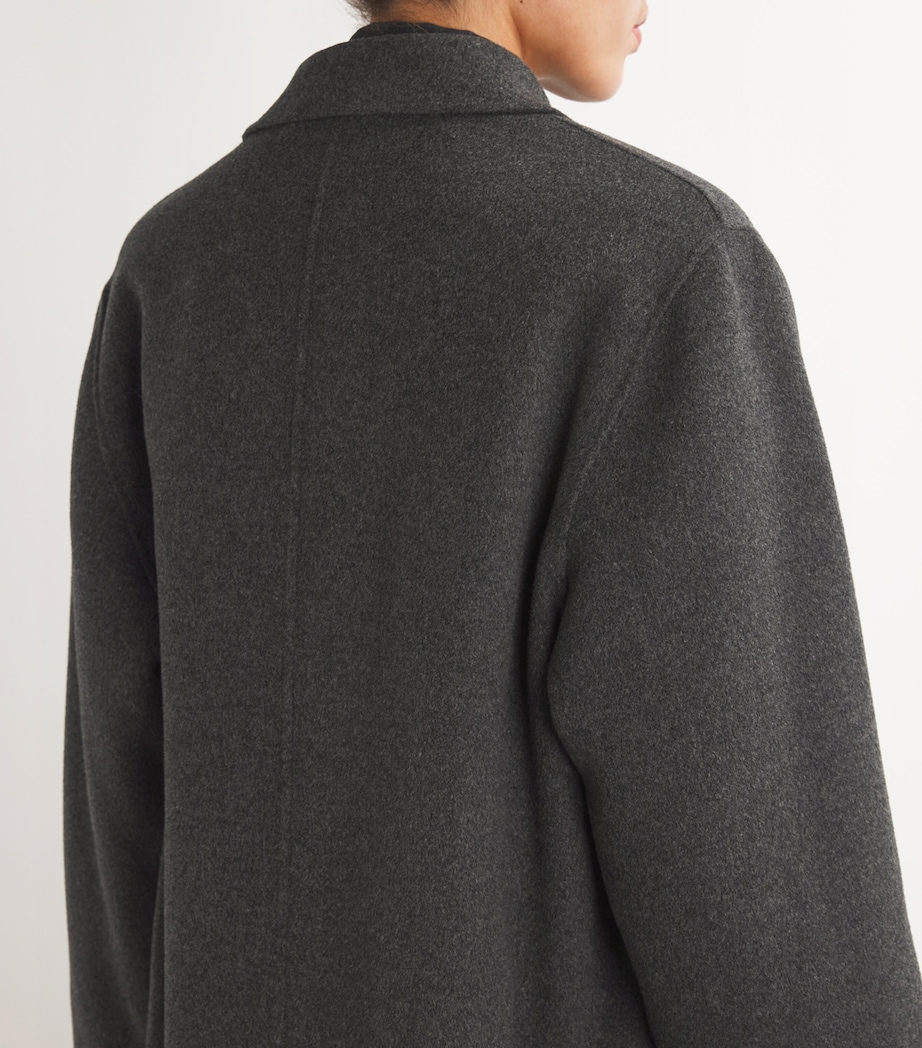 Weekend Max Mara Womens Wool-Blend Overcoat Dark Grey Image 6