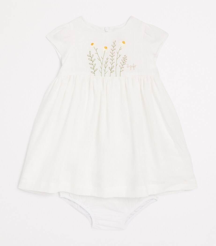 Il Gufo Embroidered Dress and Bloomers Set (6-18 Months) White Image 3
