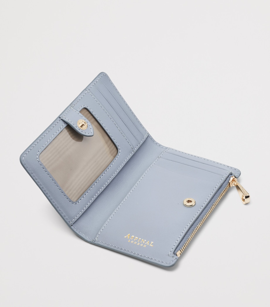 Aspinal Of London Leather Croc-Embossed Mayfair Purse Skyblue Image 3