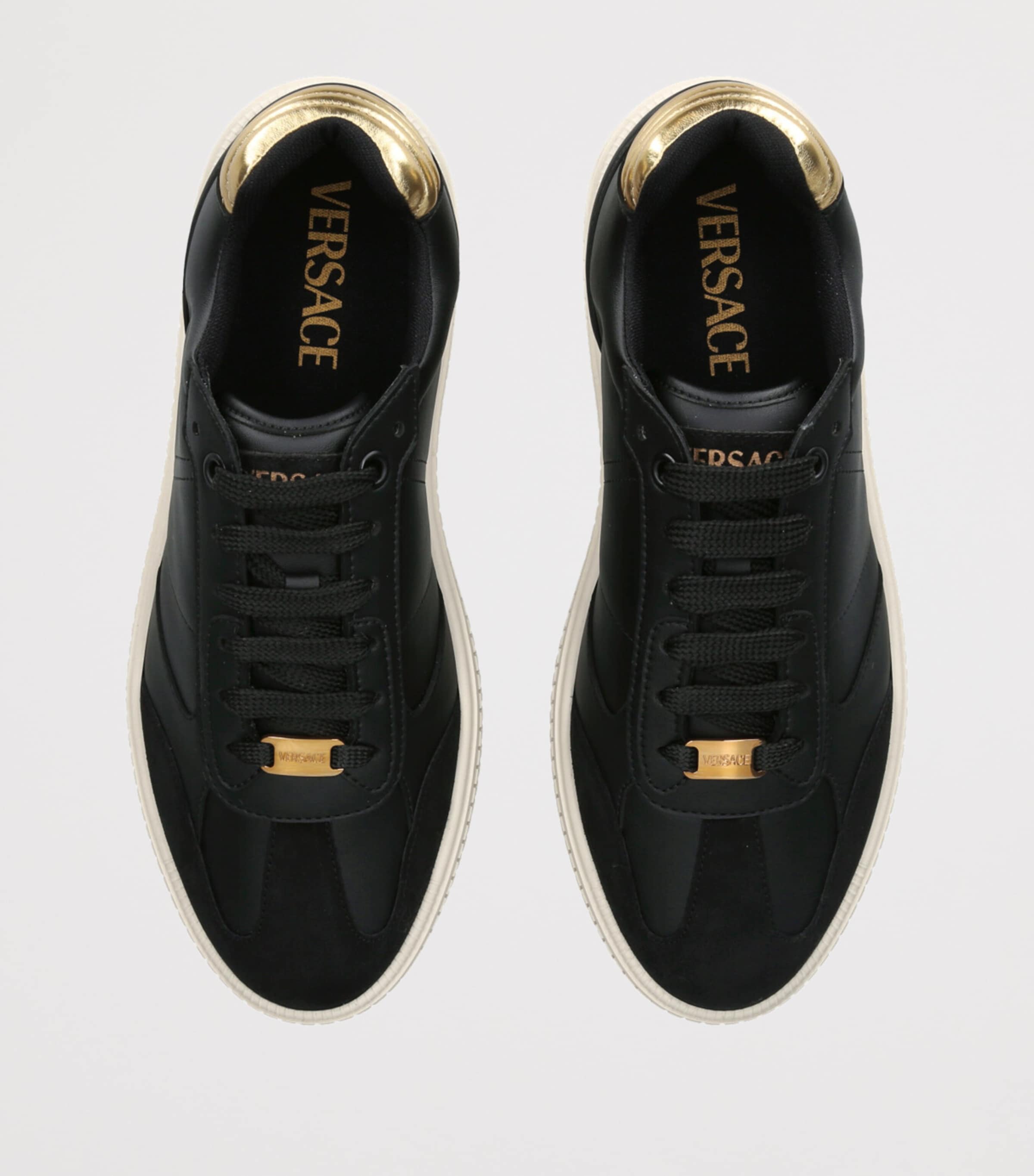 Versace Leather Low-Top Sneakers Black Image 4