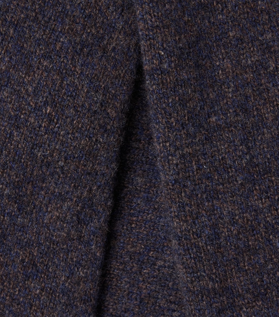 Sunspel Mens Lambswool Knitted Polo Sweater Midnight Navy T Image 6