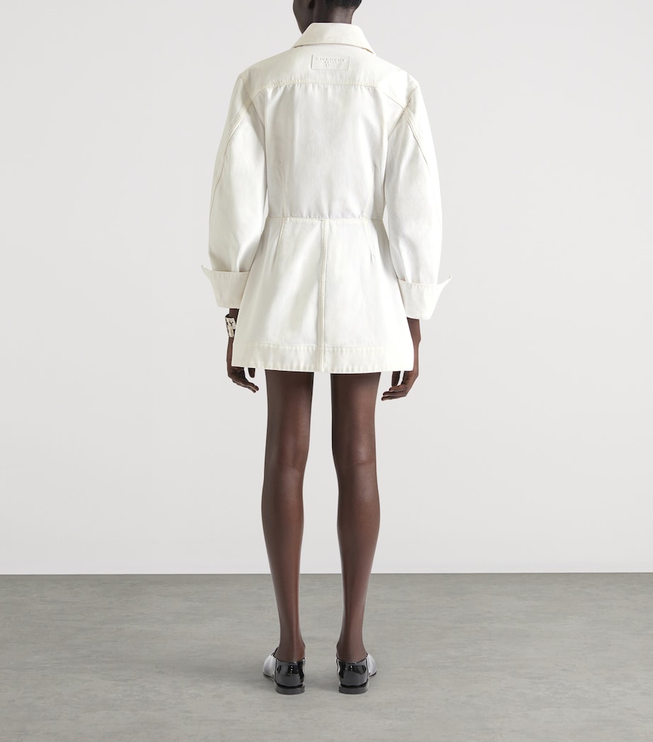 Cocoon Denim Mini Dress OFF WHITE Image 3