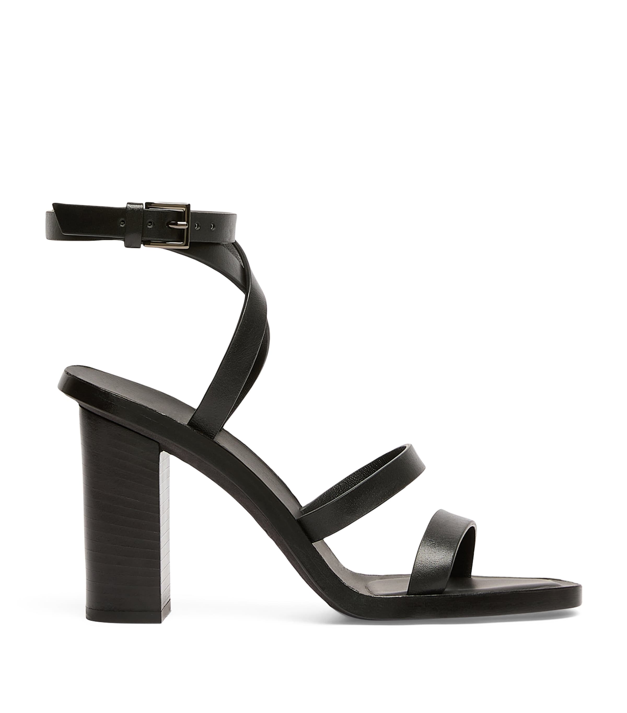 Max Mara Leather Heeled Sandals 90 Black Image 1