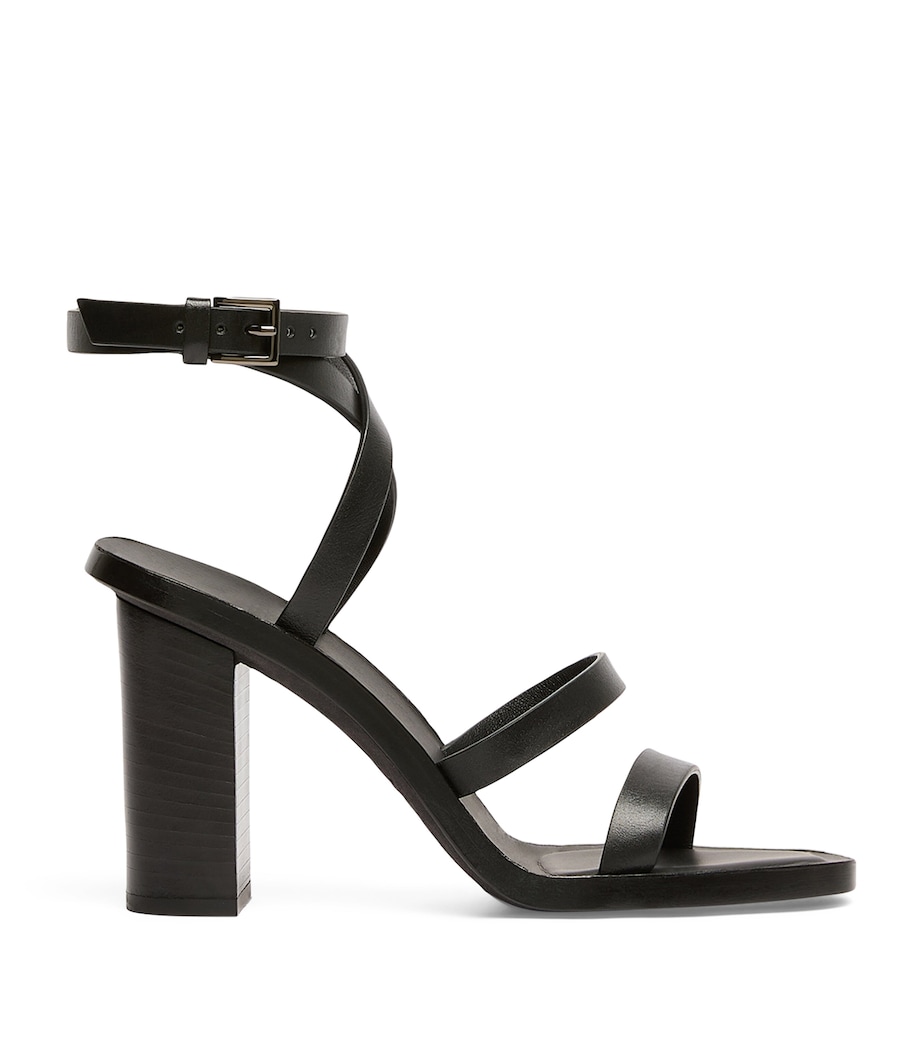 Max Mara Leather Heeled Sandals 90 Black Image 1