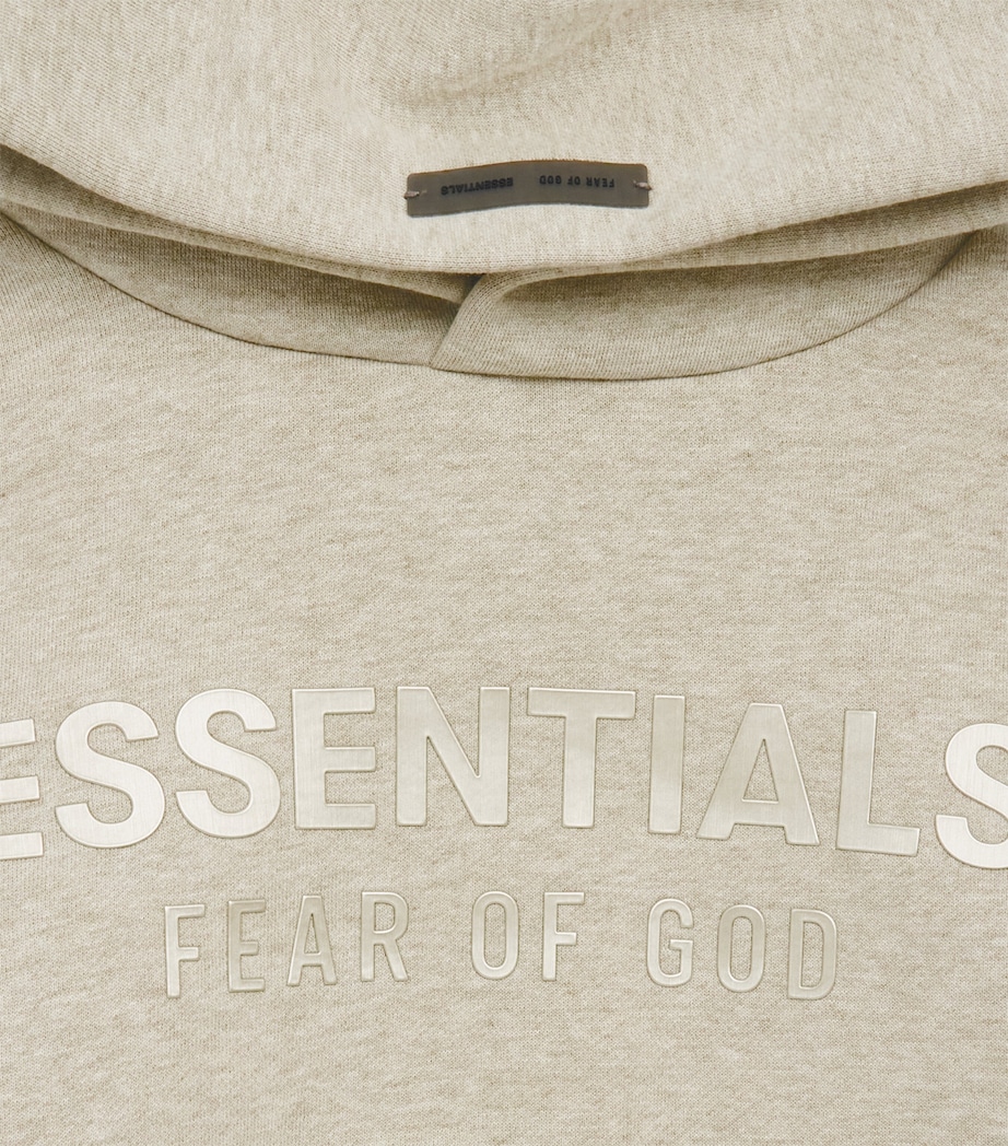 FEAR OF GOD ESSENTIALS KIDS Logo Hoodie (2-7 Years) Heather Stone Image 3