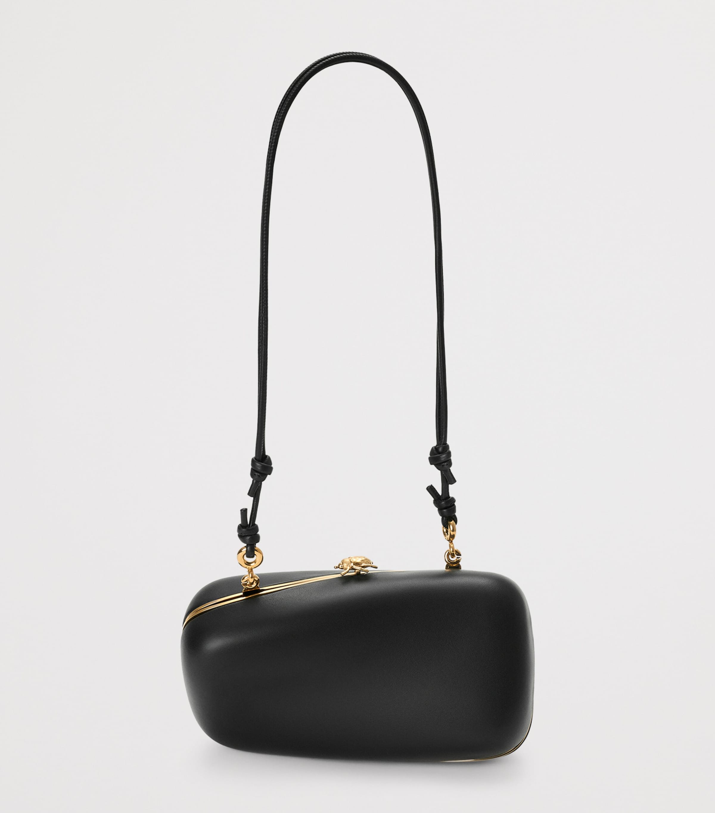 LOEWE Leather Twisted Minaudiere Clutch Bag Black Image 8