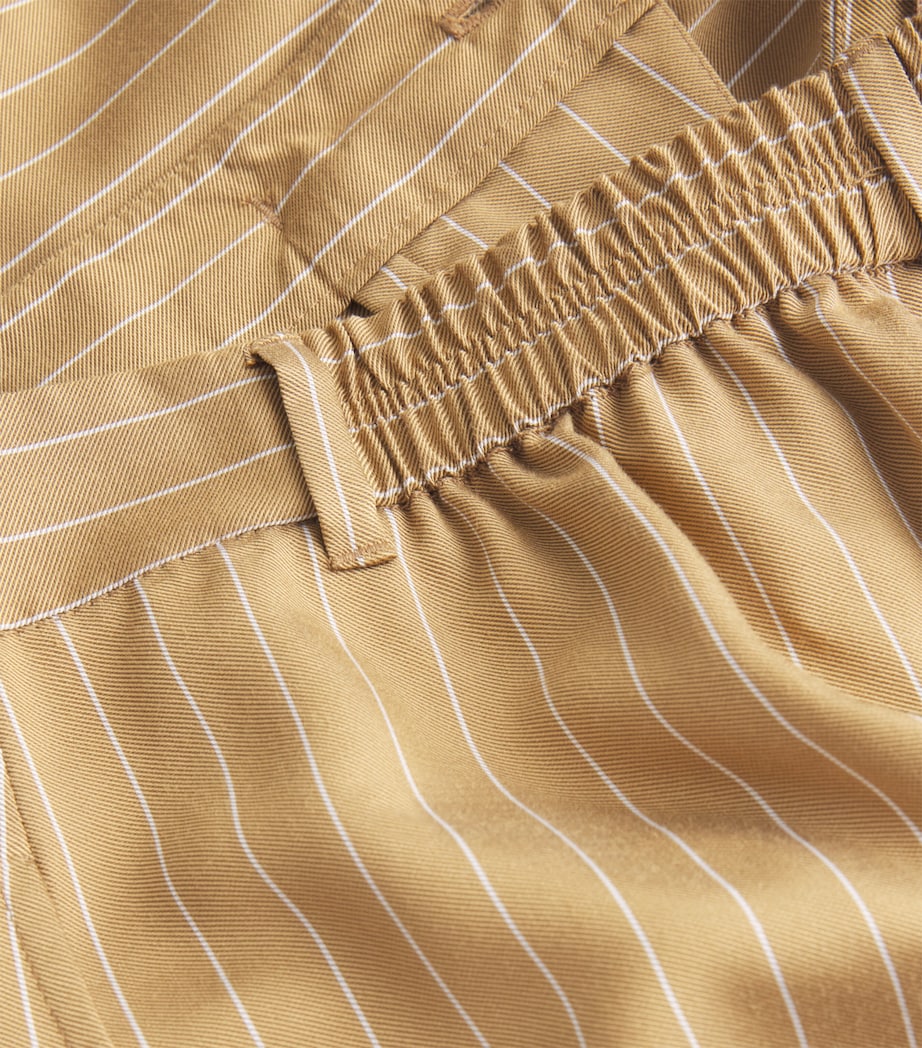 Pinstripe Wide-Leg Trousers OCHRE Image 5