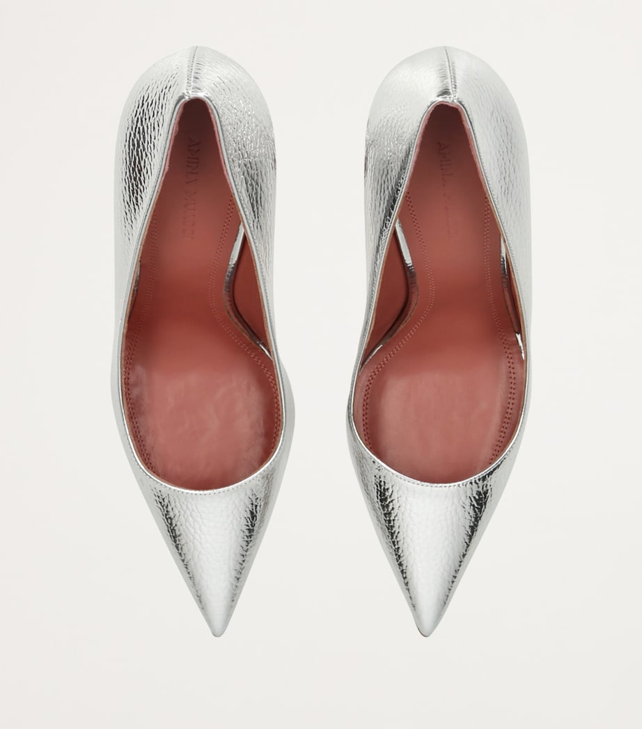 Metallic Leather Ami Pumps 95 SILVER Image 3