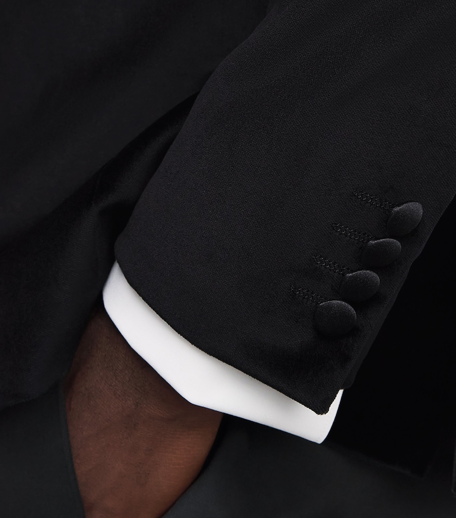 Pal Zileri Mens Stretch-Cotton Double-Breasted Tuxedo Jacket Black Image 3