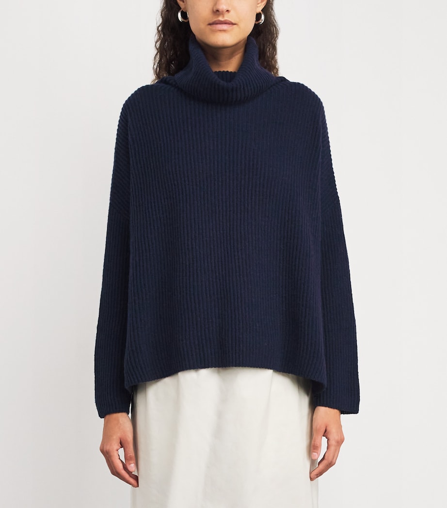 Cashmere Ribbed Rollneck Sweater ULTRAMARINE Image 3