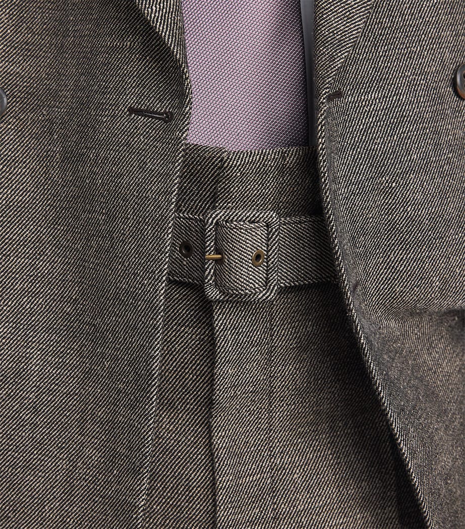 Wool Corset-Detail Trousers C403 BLACK/BEIGE Image 6