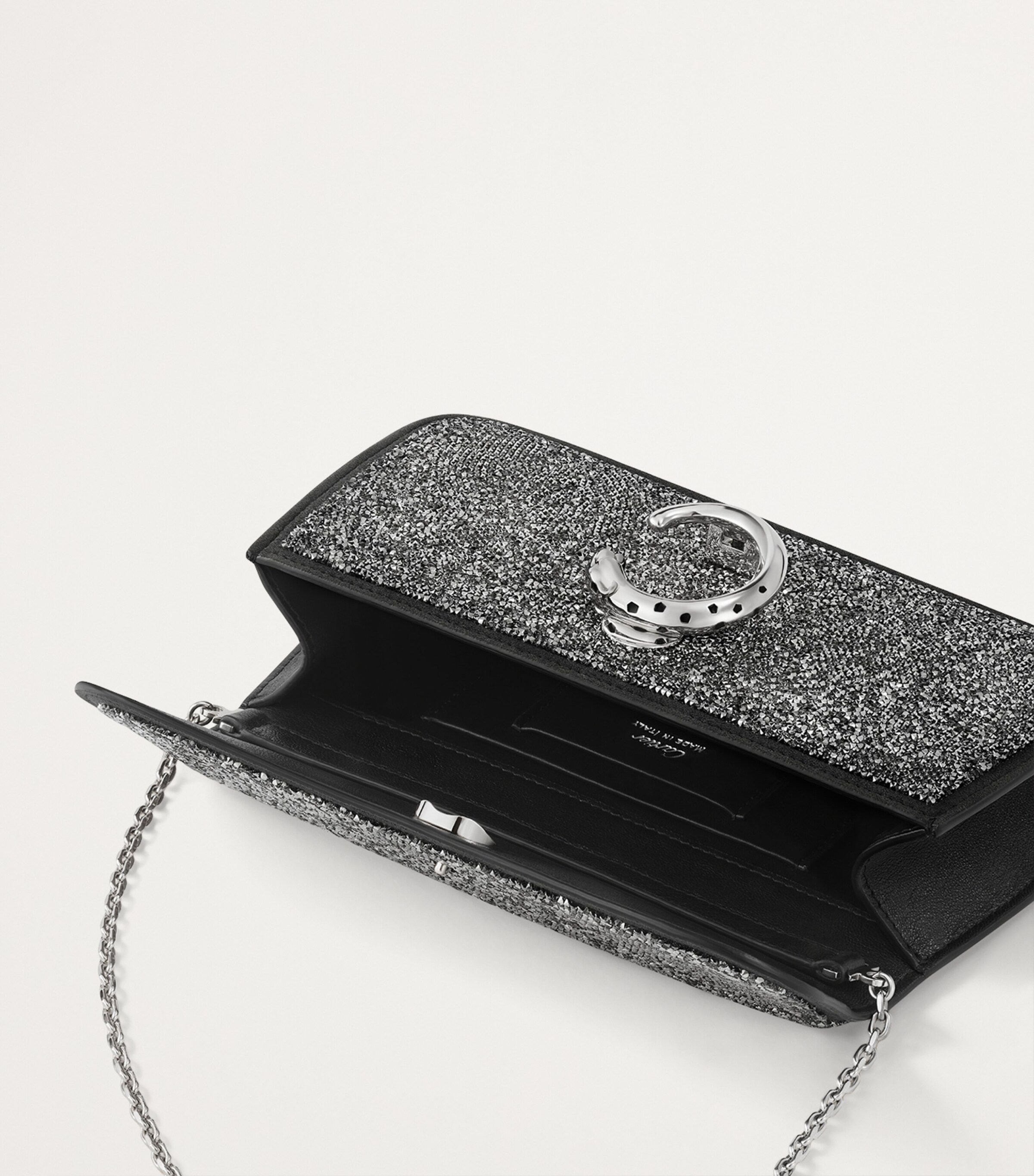 Cartier Mini Embellished Panthère de Cartier Cross-Body Bag Silver & Black Image 8