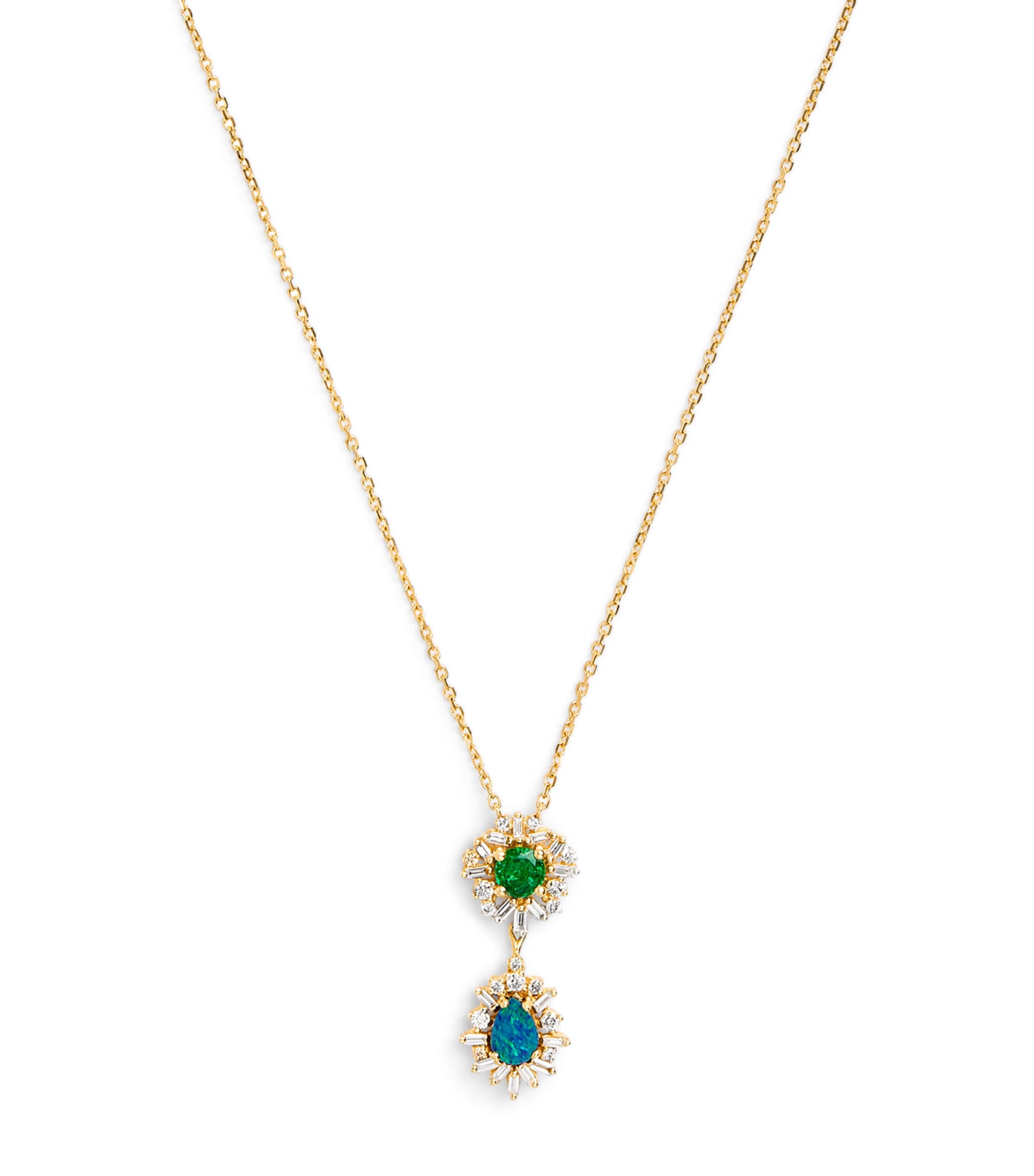 Suzanne Kalan Yellow Gold, Diamond, Emerald and Opal One of a Kind Necklace Yg/opal/emer Image 1
