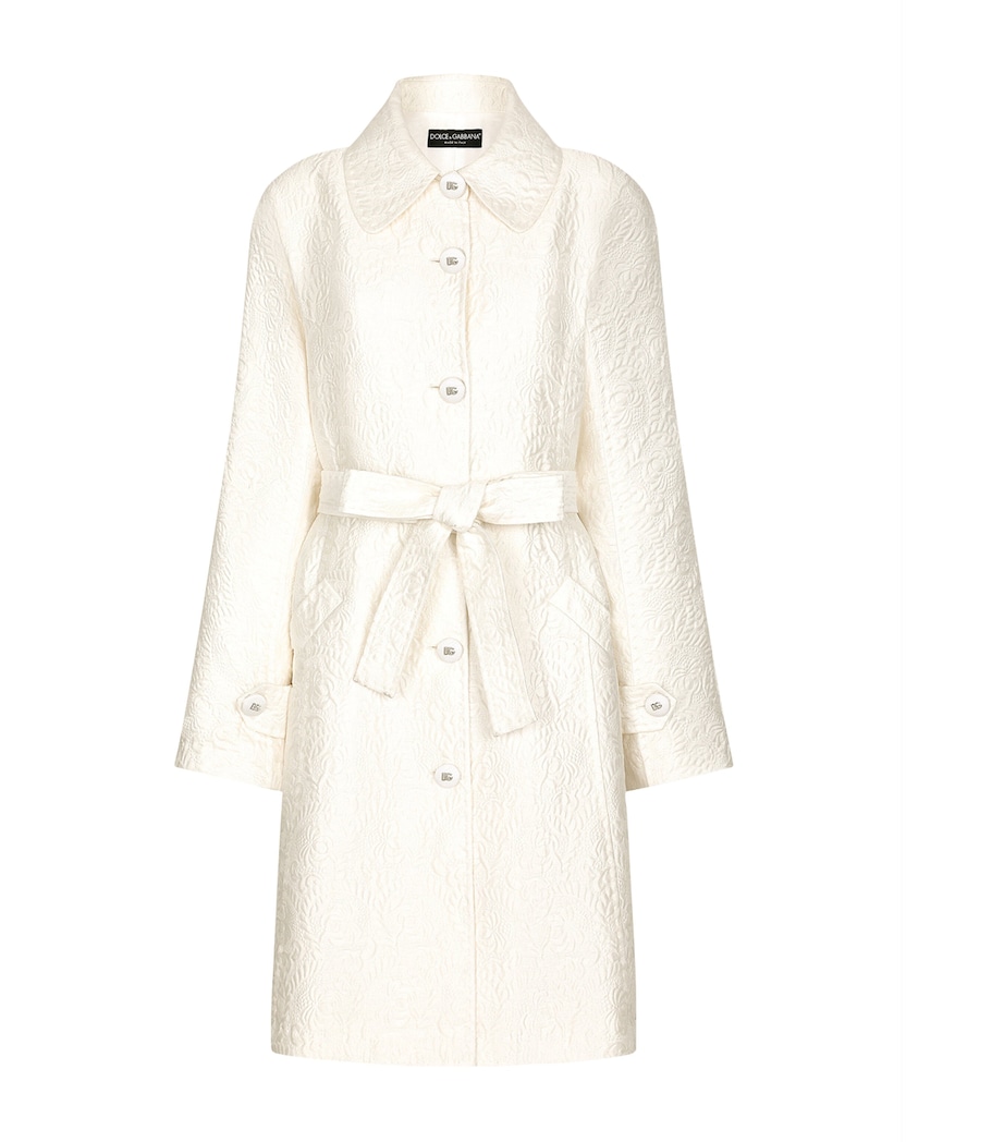 Silk-Blend Jacquard Coat W3789-VERY LIGHT CRE Image 1