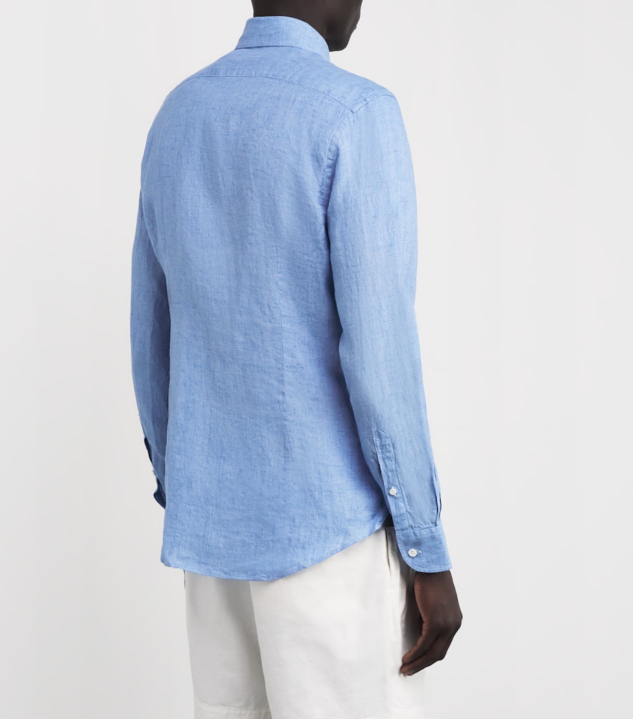 Linen Shirt 007 DRK CERUOLE BLUE Image 4