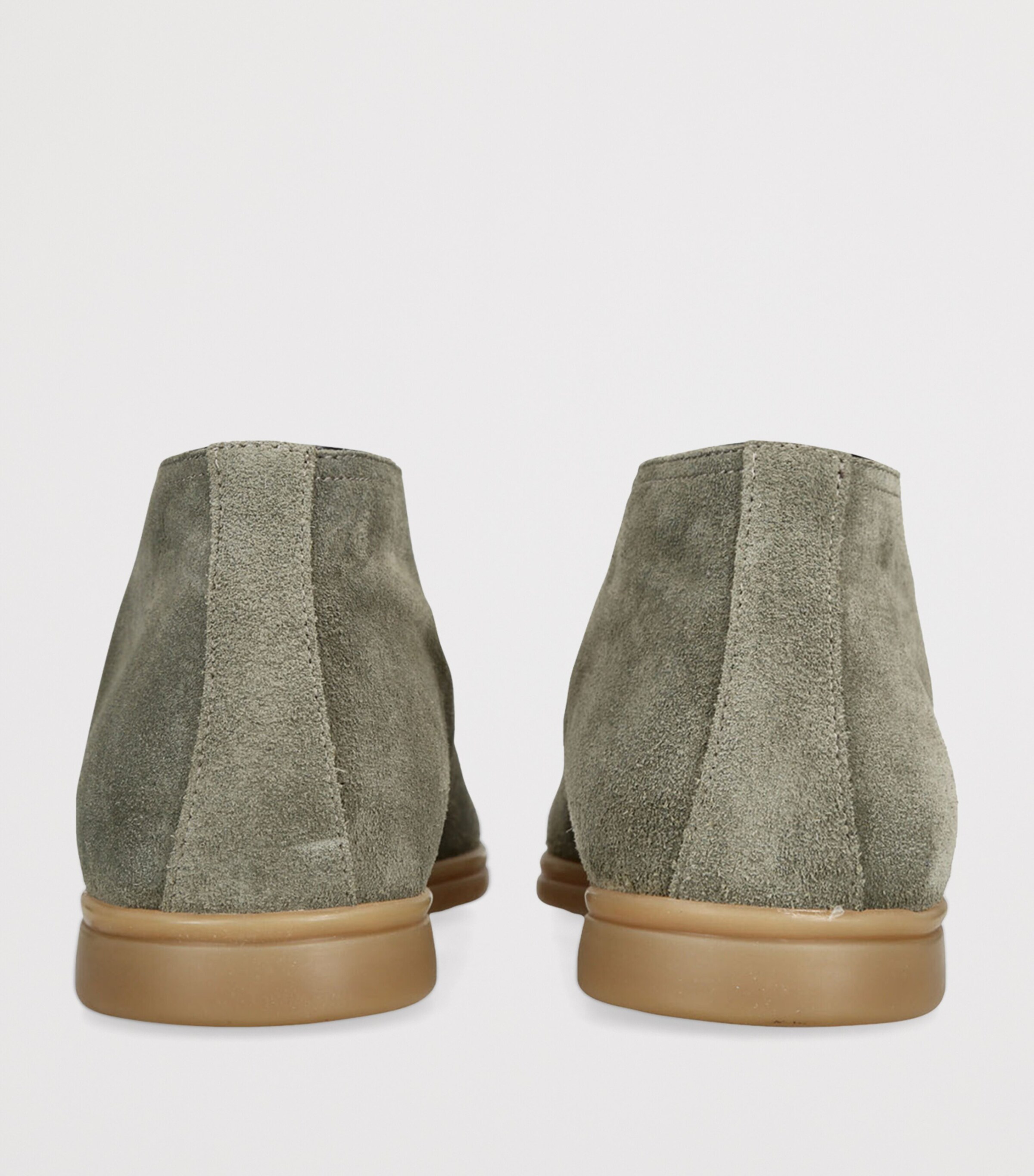 Suede Rain-Resistant Tower Ankle Boots GREEN Image 2