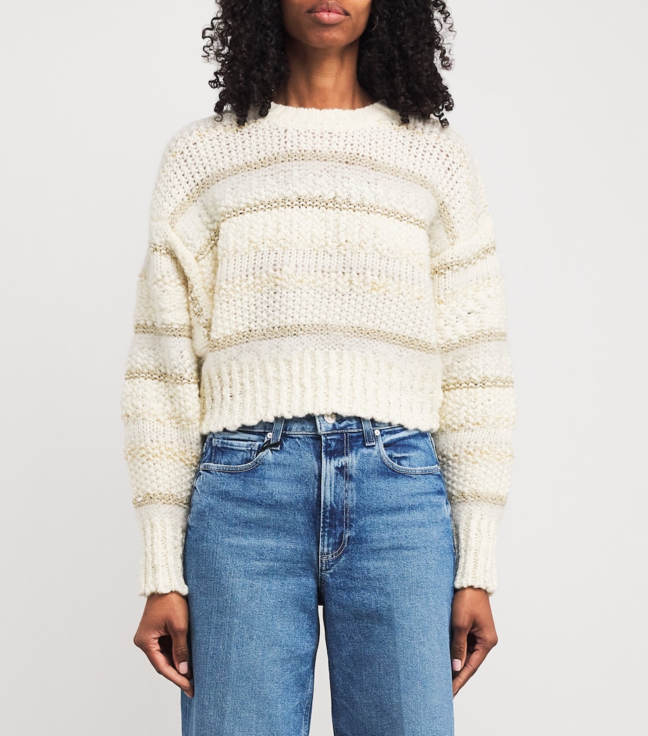 Cropped Stripe Sweater CREAM MULTI Image 3