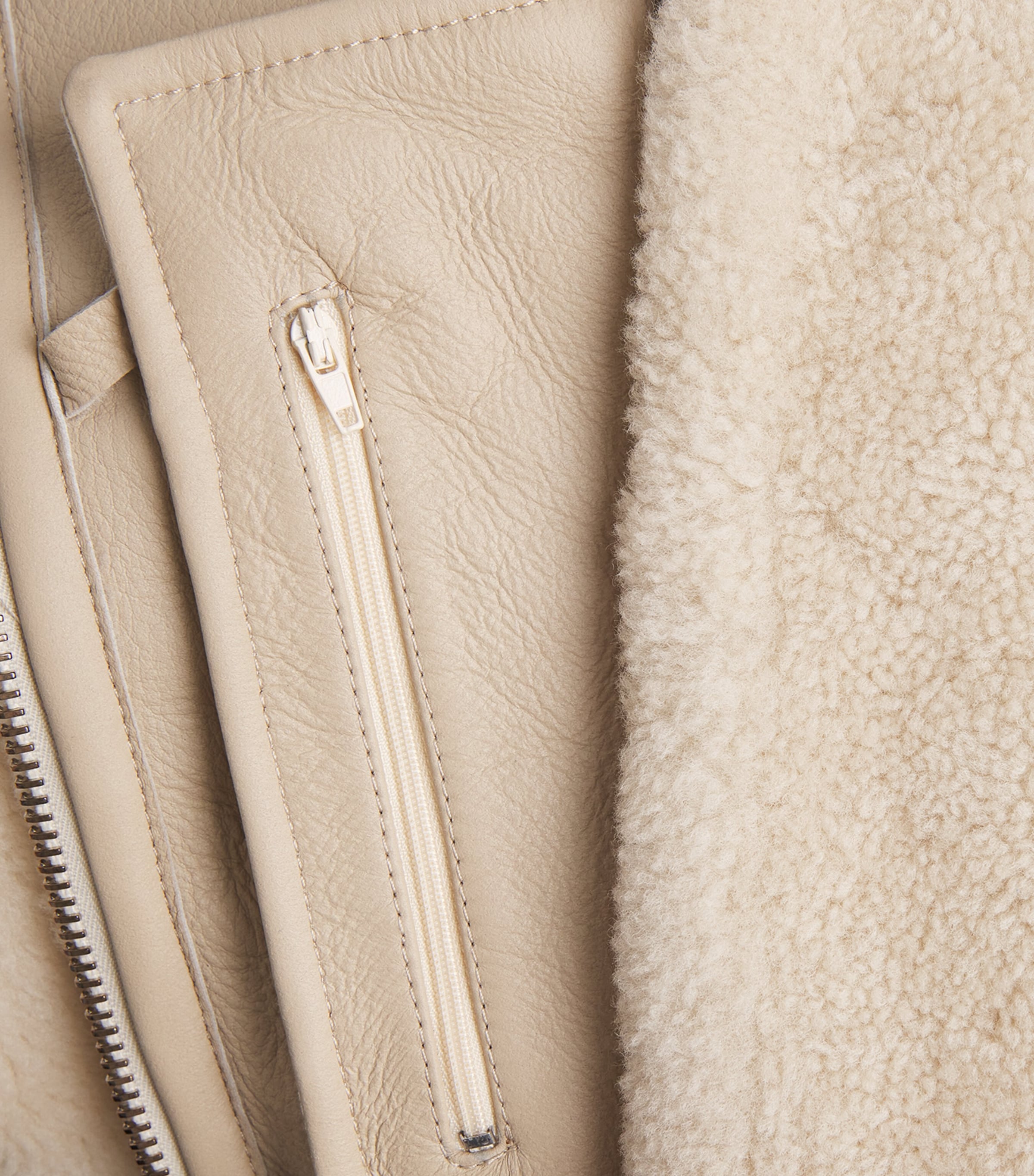 Shearling Hooded Jacket AVORIO Image 5