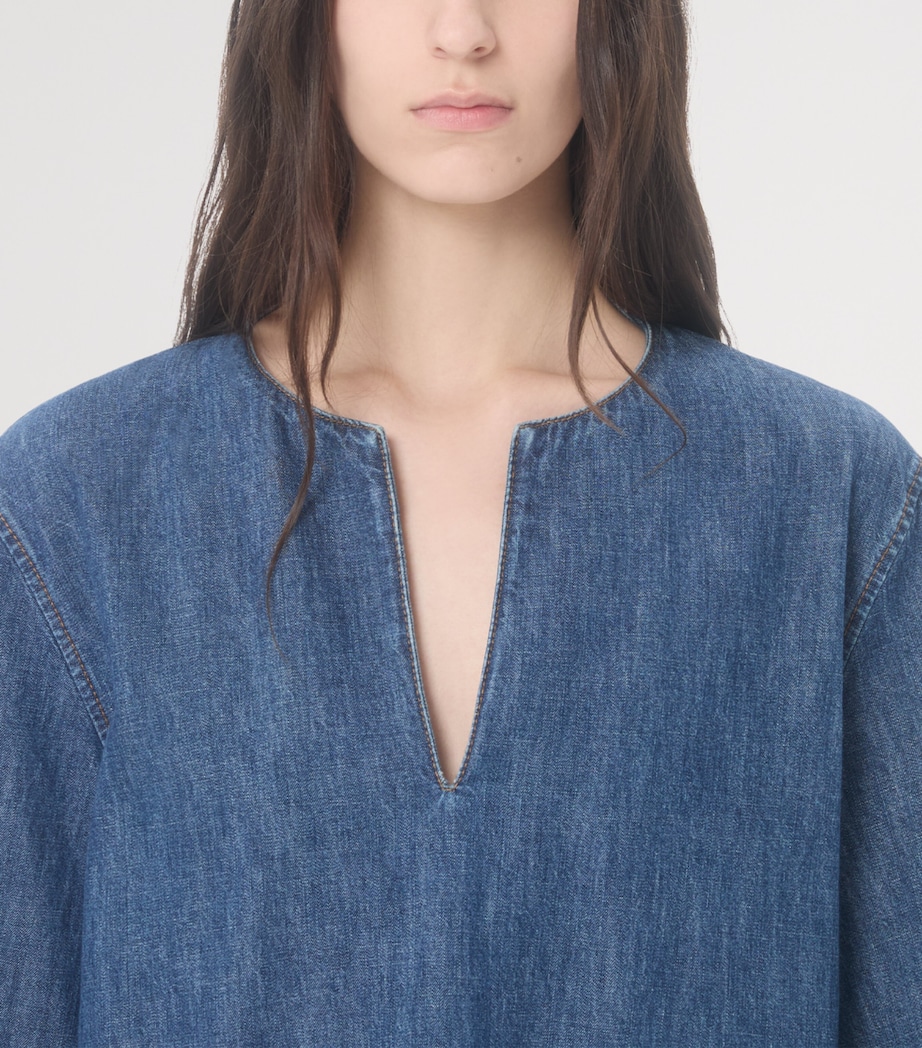 Valentino Womens Denim Shift Mini Dress Image 7