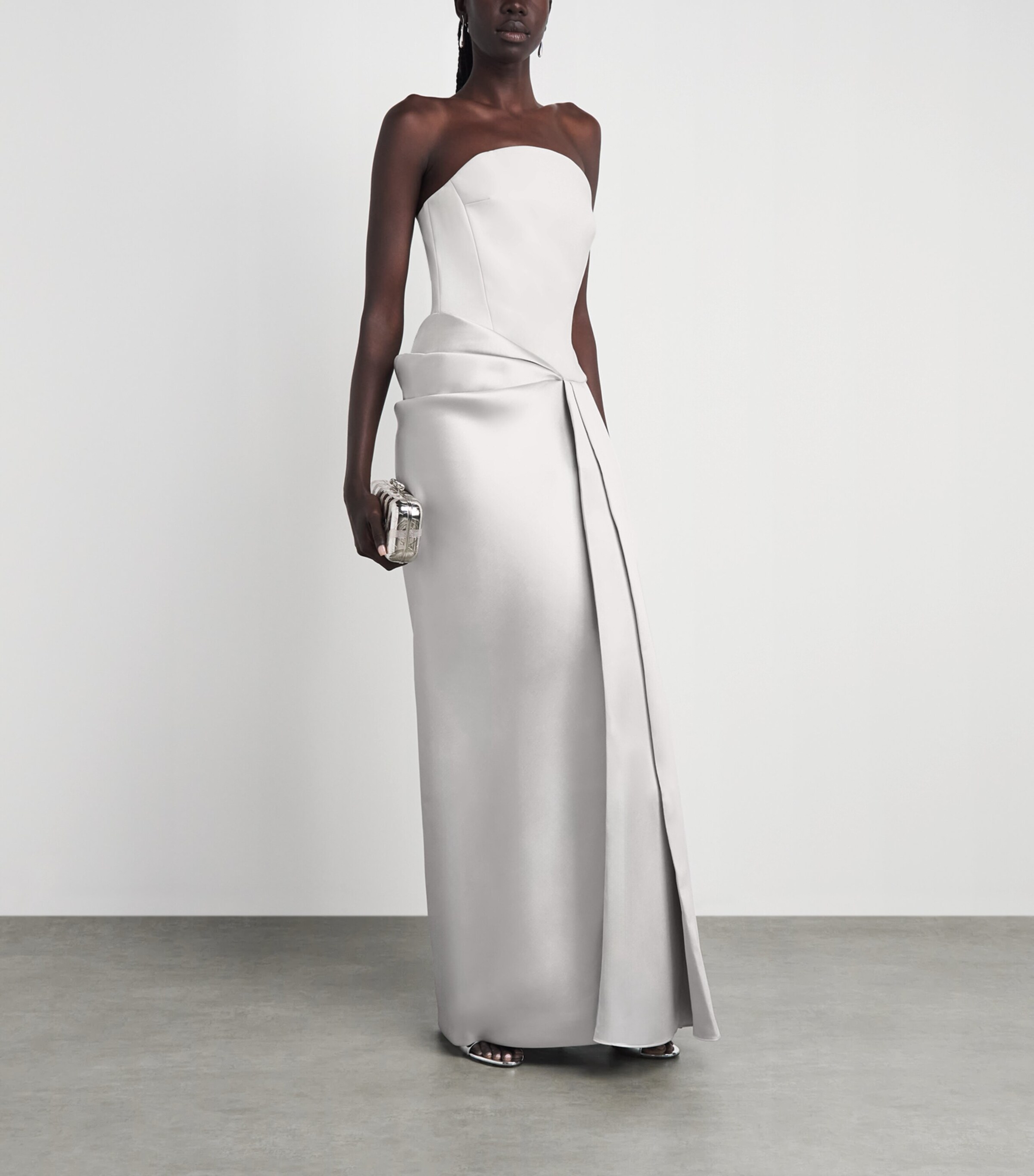 Solace London Womens Corseted Seri Gown Platinum Image 2