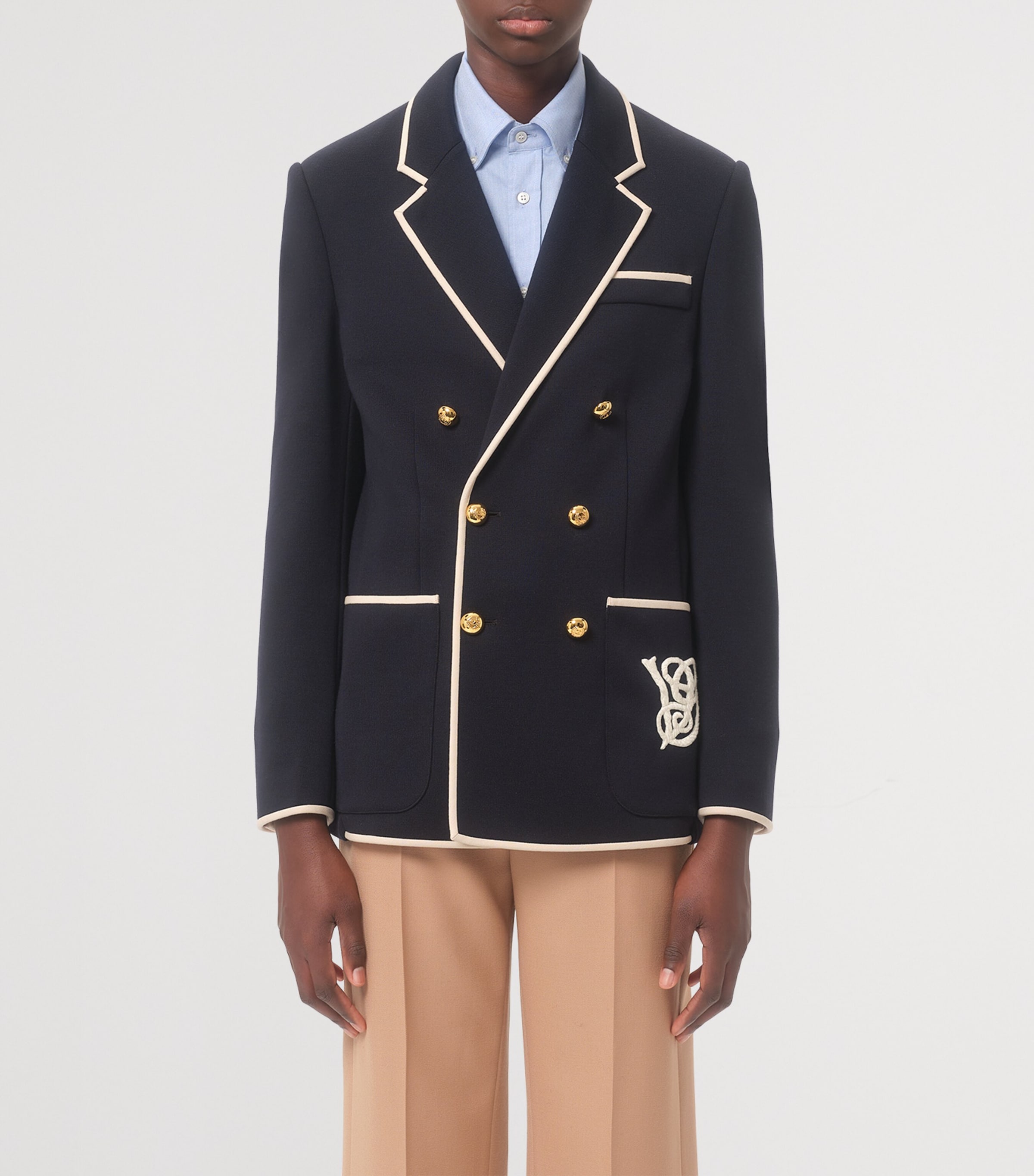 Virgin Wool Double-Breasted Blazer FA8 Image 3